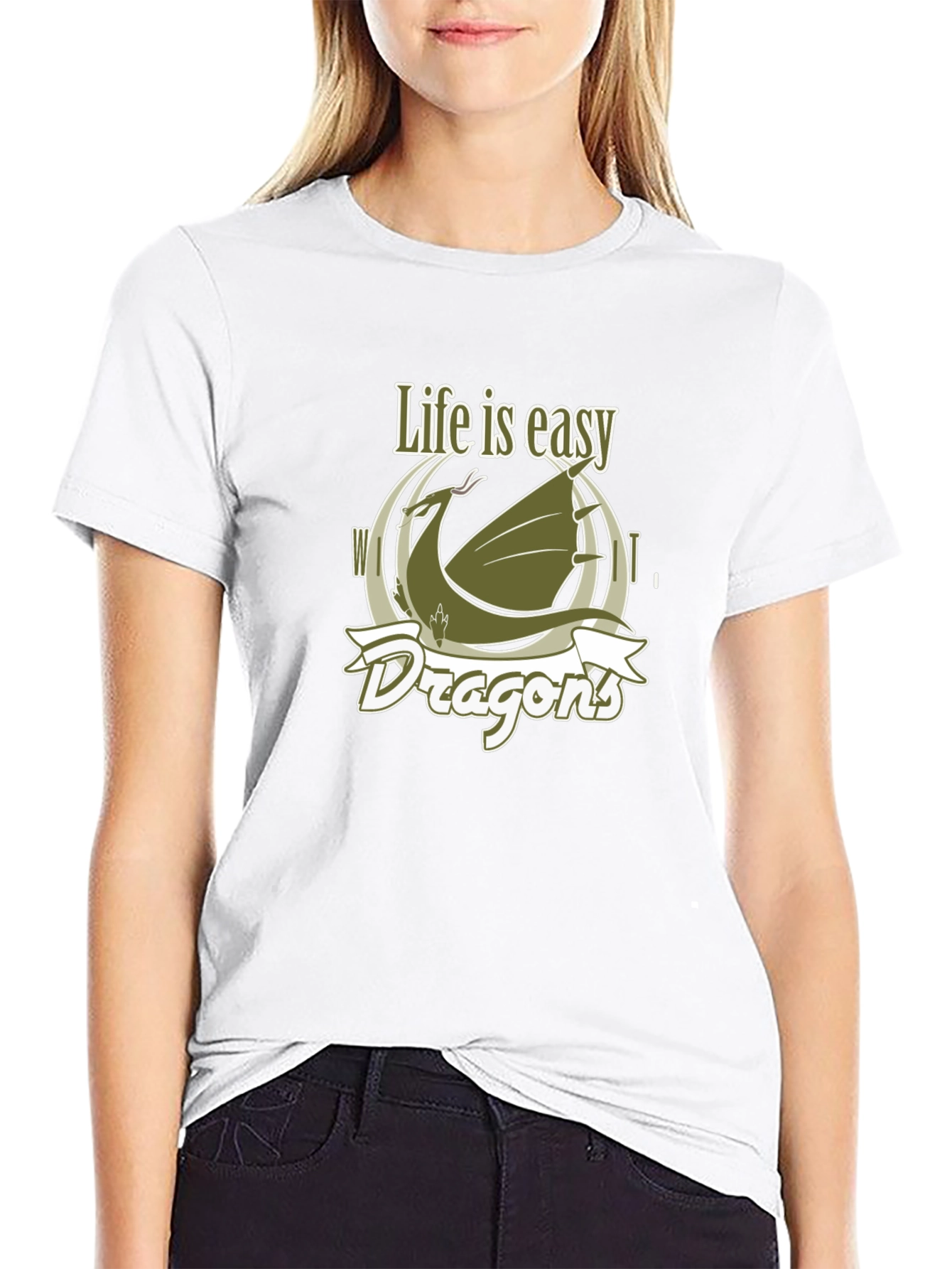 Life is Easy Dragons Graphic T-Shirt