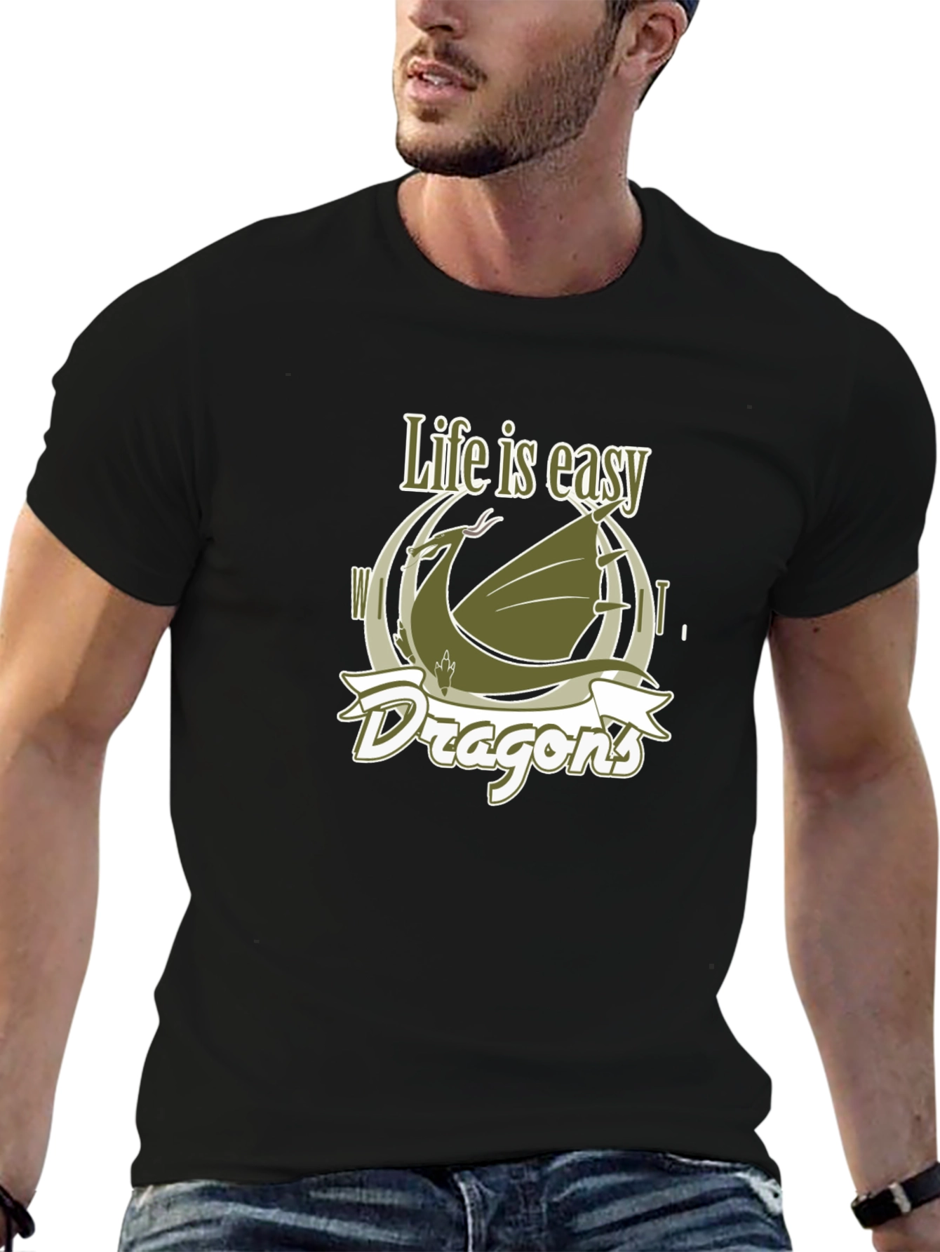 Life is Easy Dragons Graphic T-Shirt
