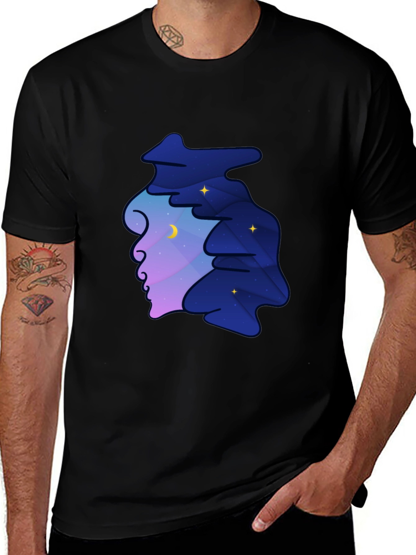 Dreamscape Silhouette Graphic Tee - Night Sky Unisex T-Shirt