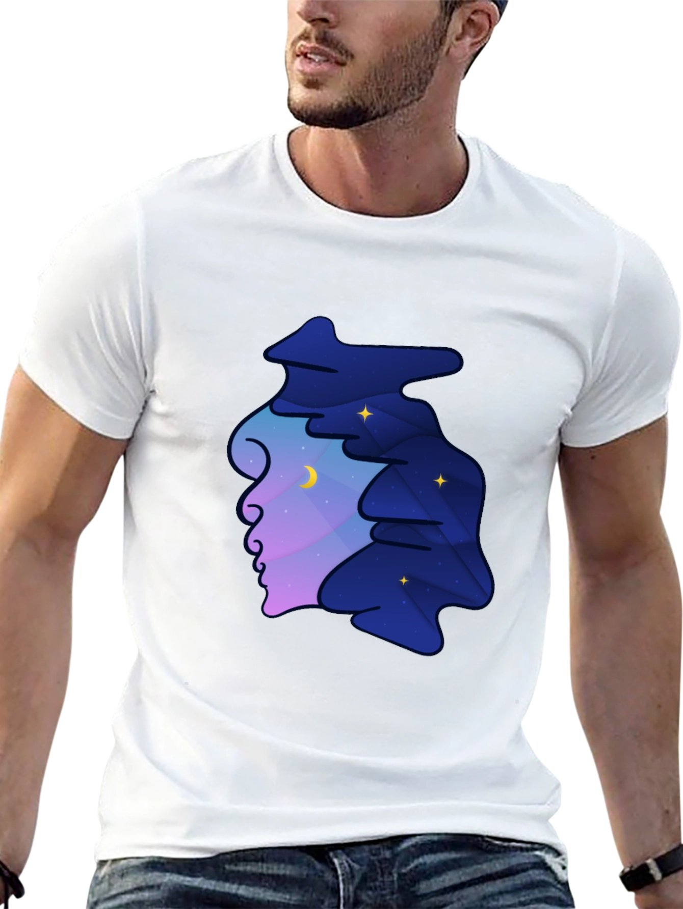 Dreamscape Silhouette Graphic Tee - Night Sky Unisex T-Shirt