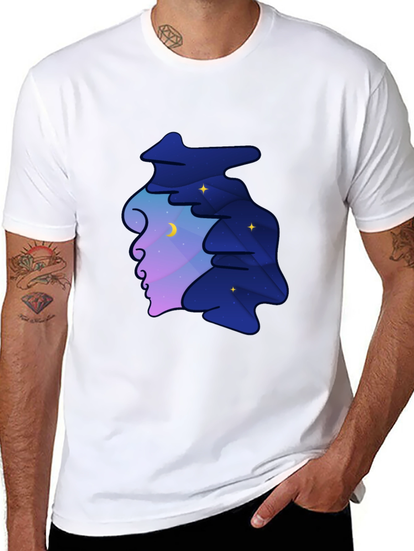 Dreamscape Silhouette Graphic Tee - Night Sky Unisex T-Shirt