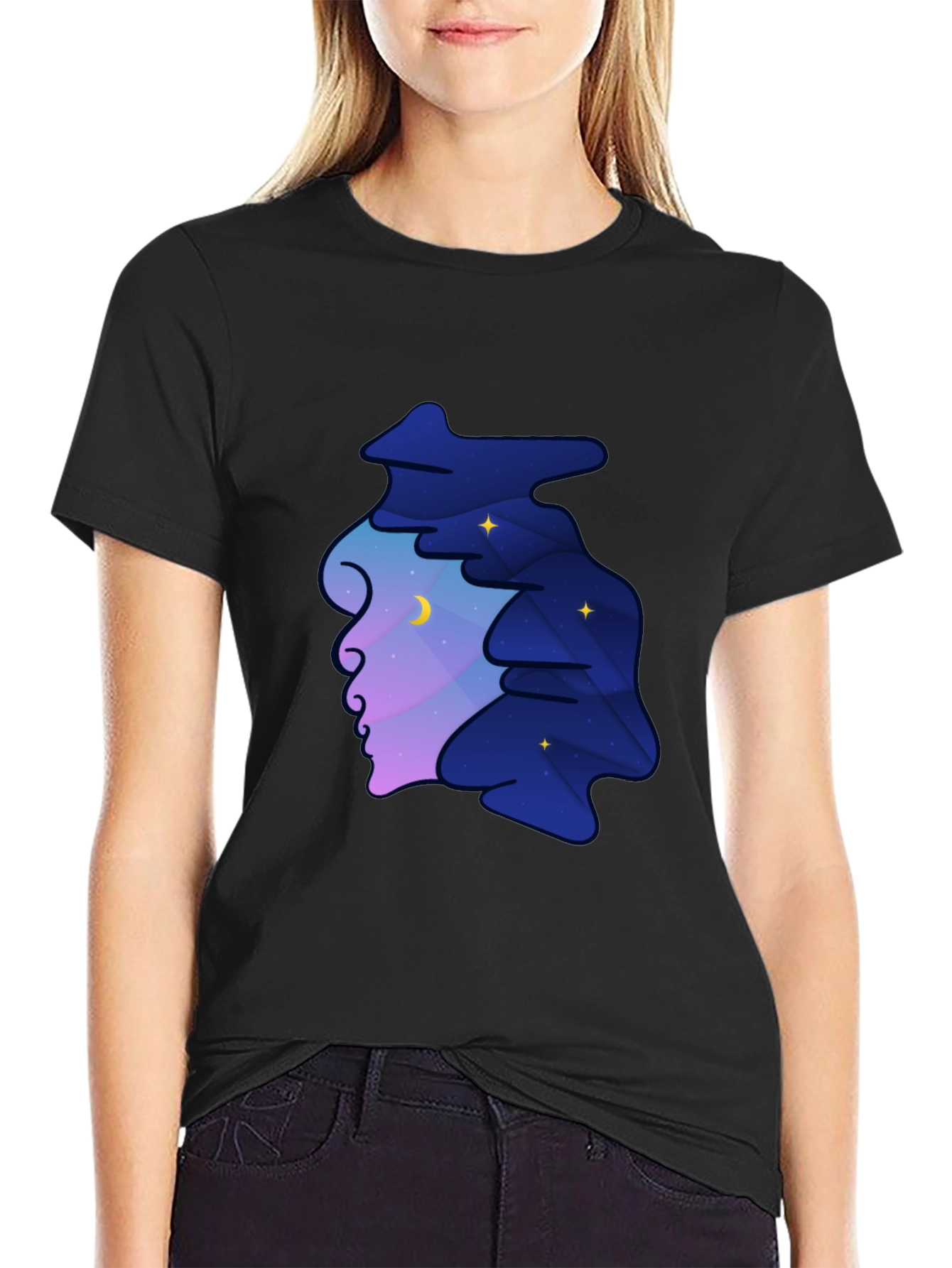 Dreamscape Silhouette Graphic Tee - Night Sky Unisex T-Shirt