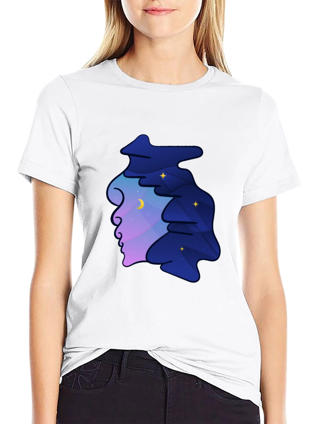 Dreamscape Silhouette Graphic Tee - Night Sky Unisex T-Shirt