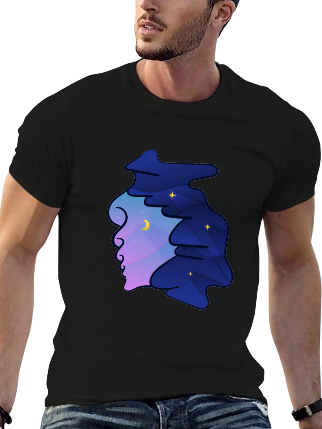 Dreamscape Silhouette Graphic Tee - Night Sky Unisex T-Shirt