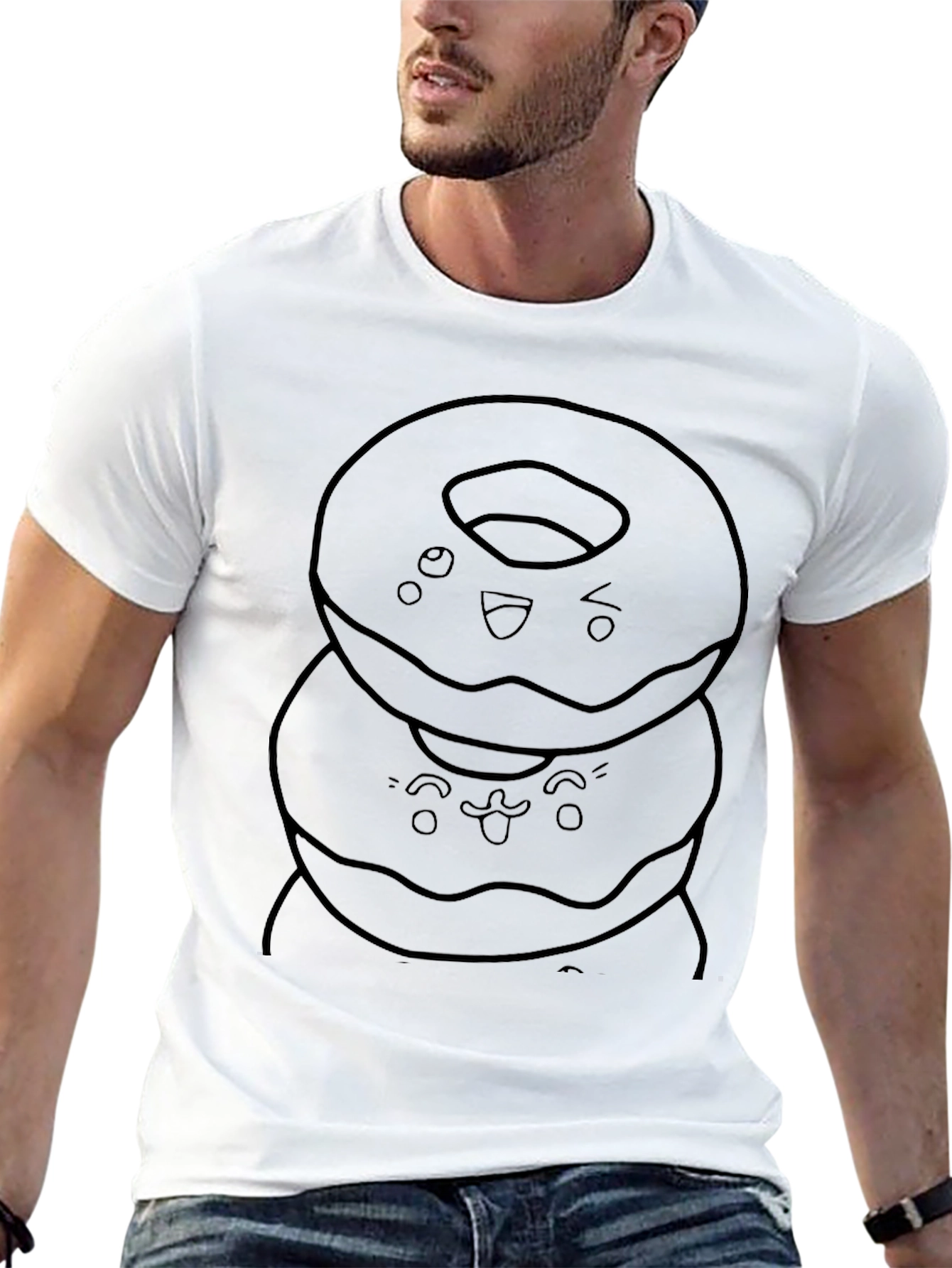 Cartoon Donut Stack Graphic Tee