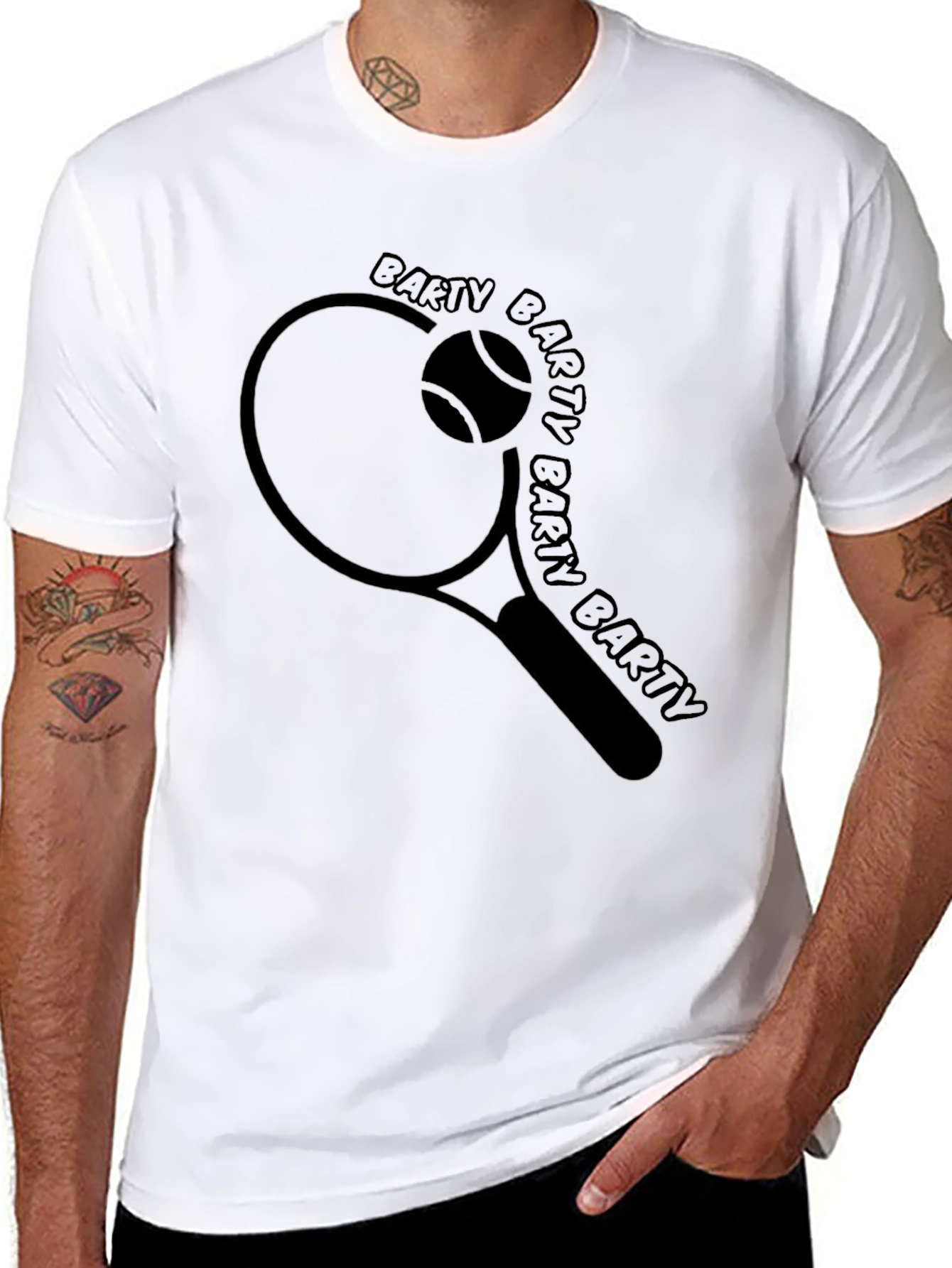 Barty Tennis Tee - Racket & Ball Graphic T-Shirt