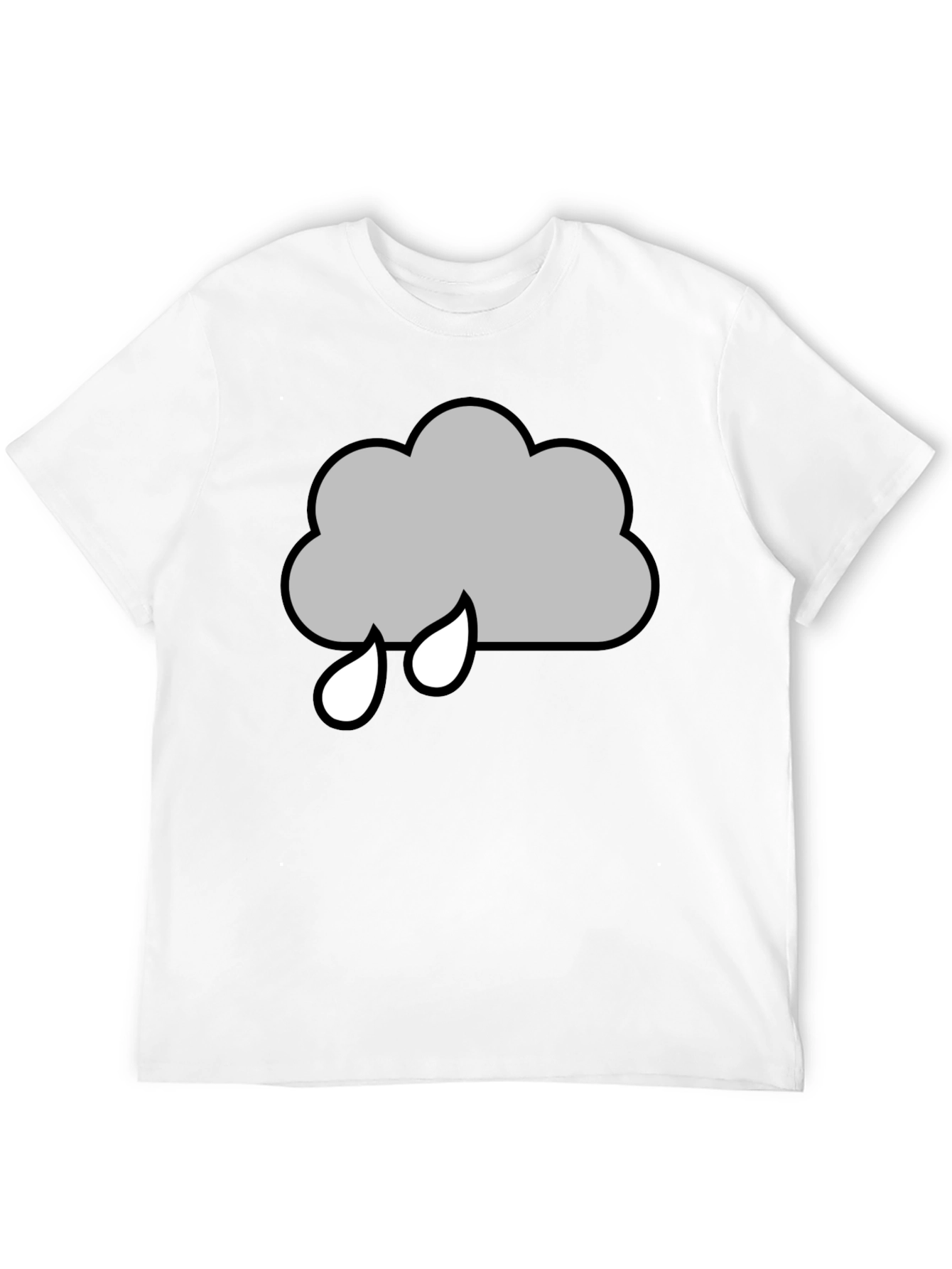 Rainy Cloud Graphic T-Shirt - Black Cotton Tee