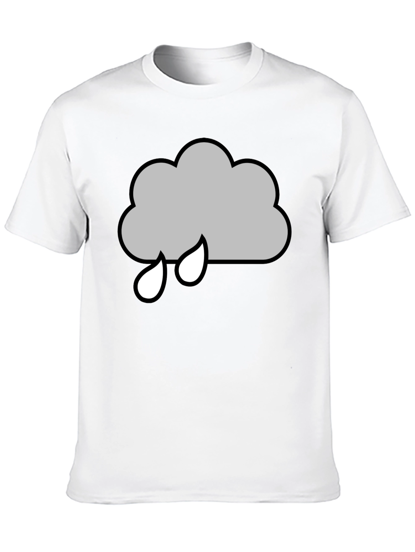 Rainy Cloud Graphic T-Shirt - Black Cotton Tee