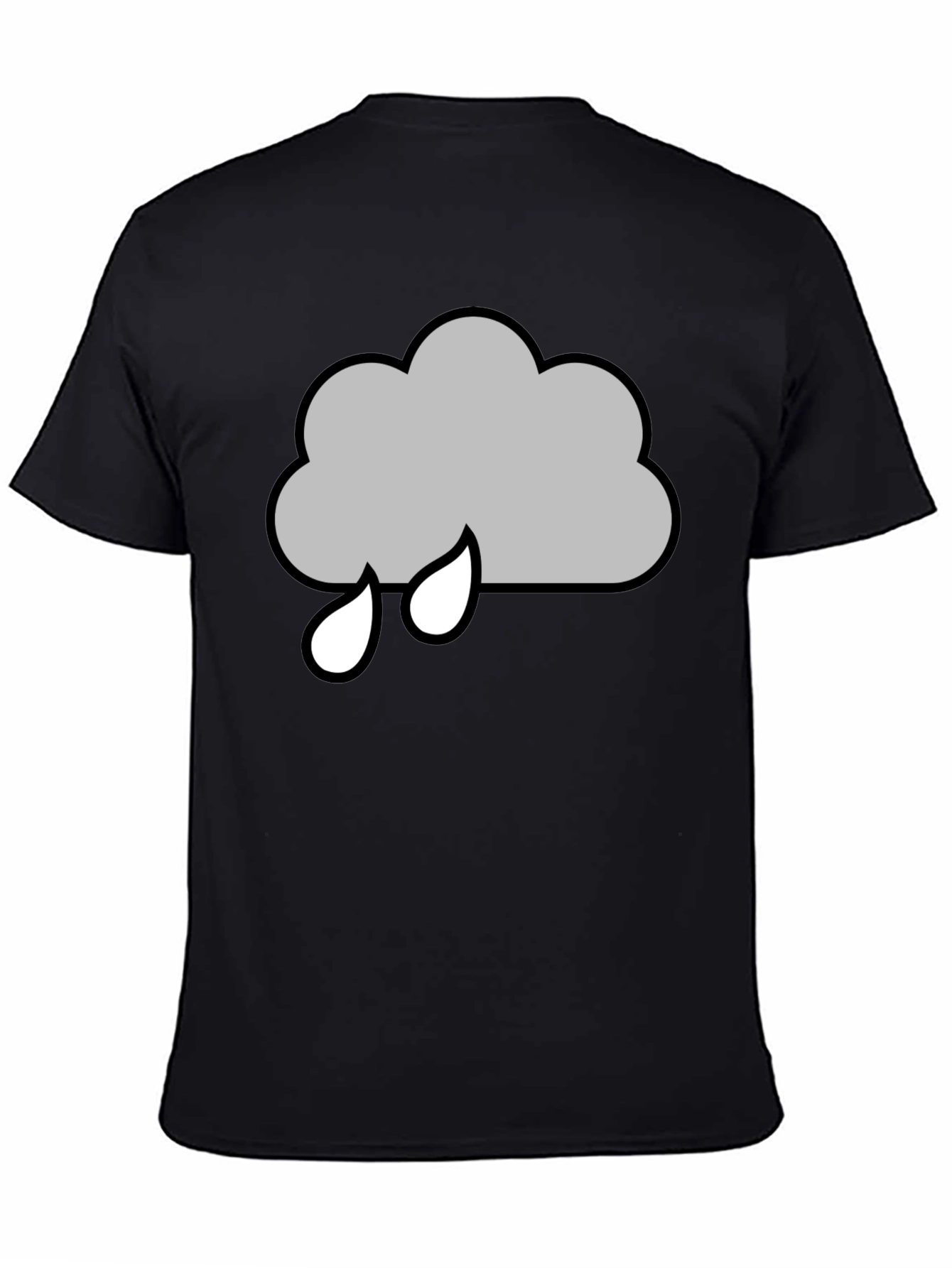 Rainy Cloud Graphic T-Shirt - Black Cotton Tee