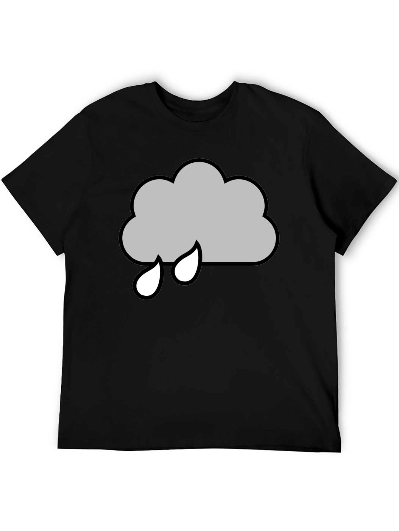 Rainy Cloud Graphic T-Shirt - Black Cotton Tee