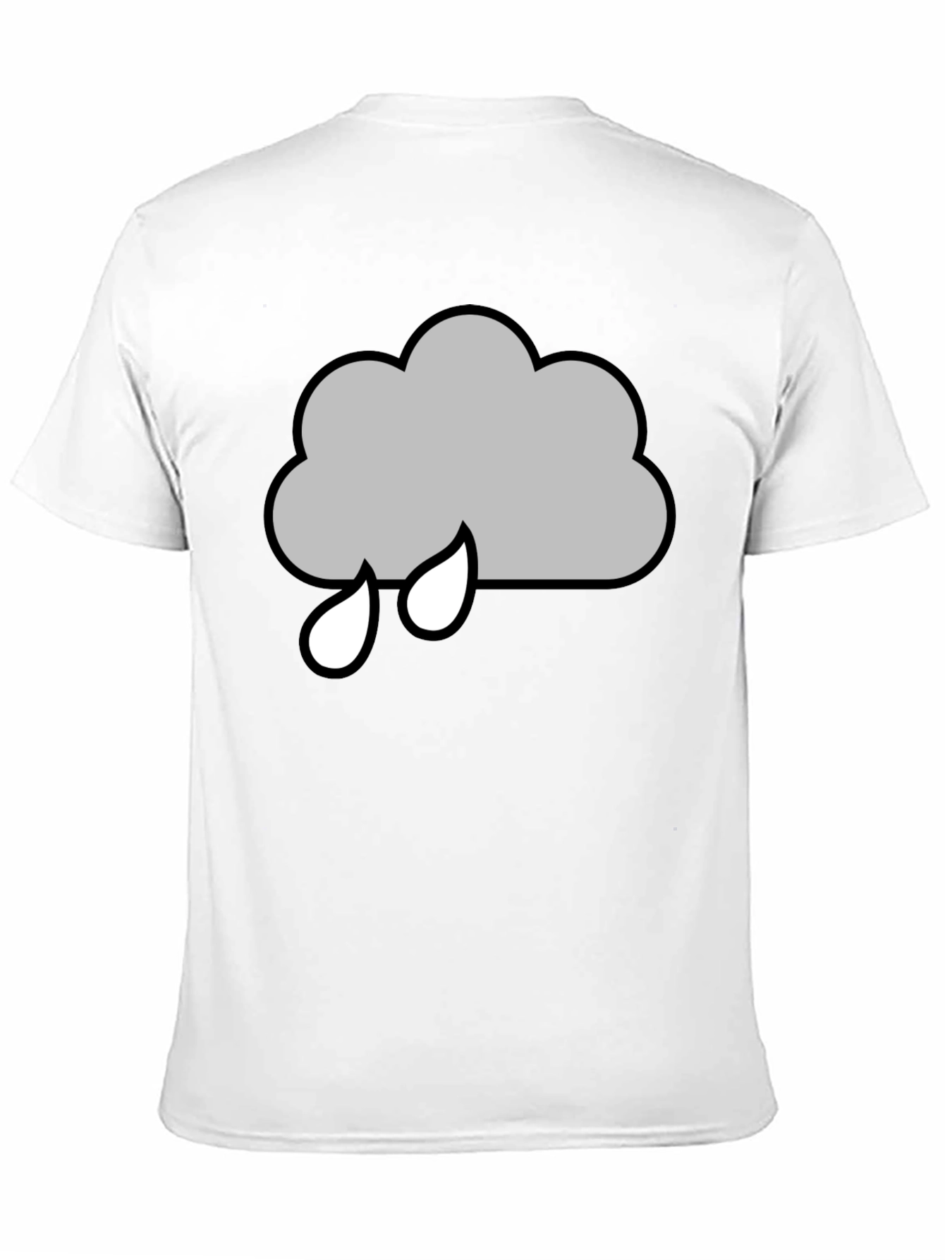 Rainy Cloud Graphic T-Shirt - Black Cotton Tee