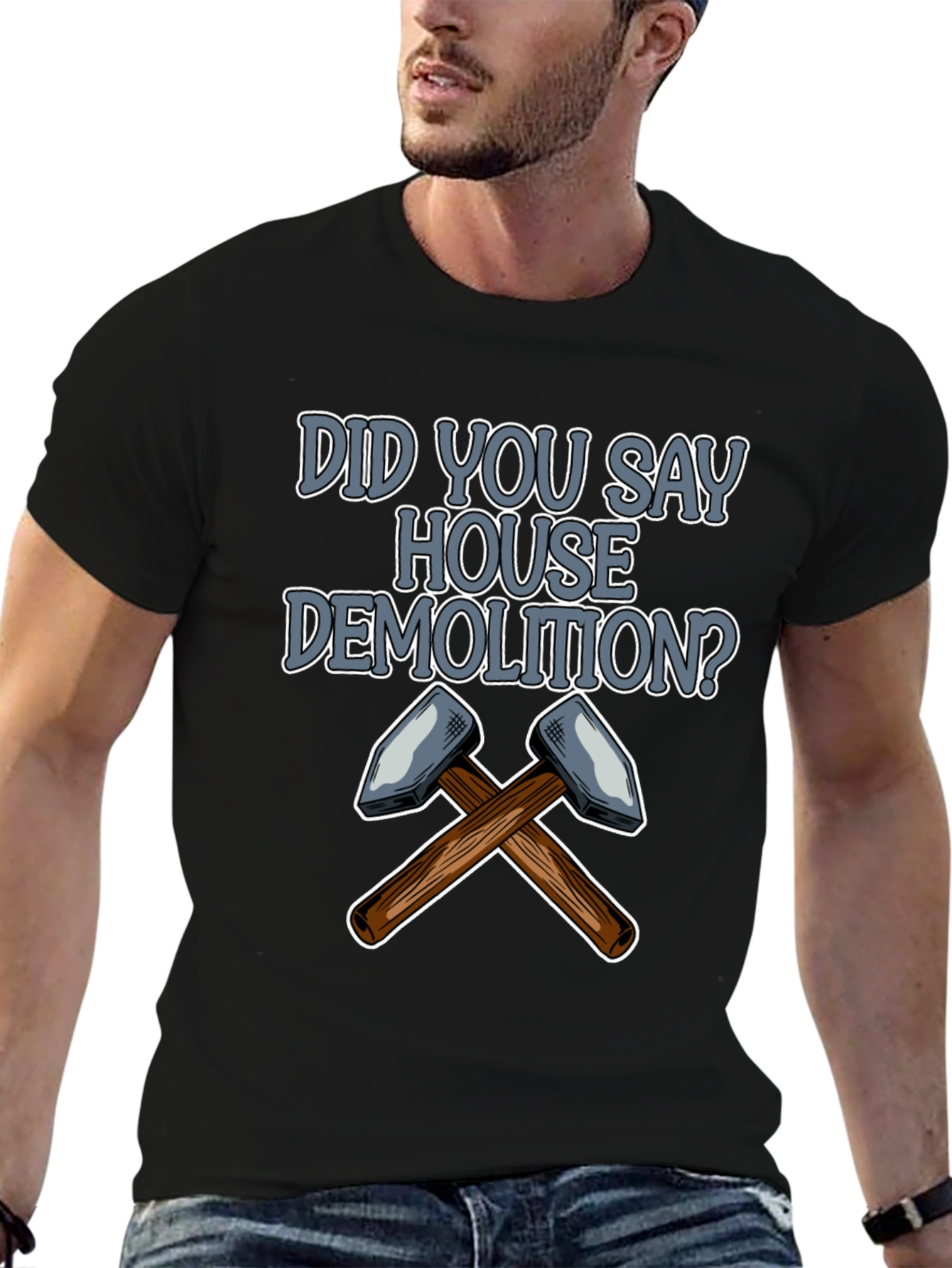 House Demolition T-Shirt: Crossed Hammers Design
