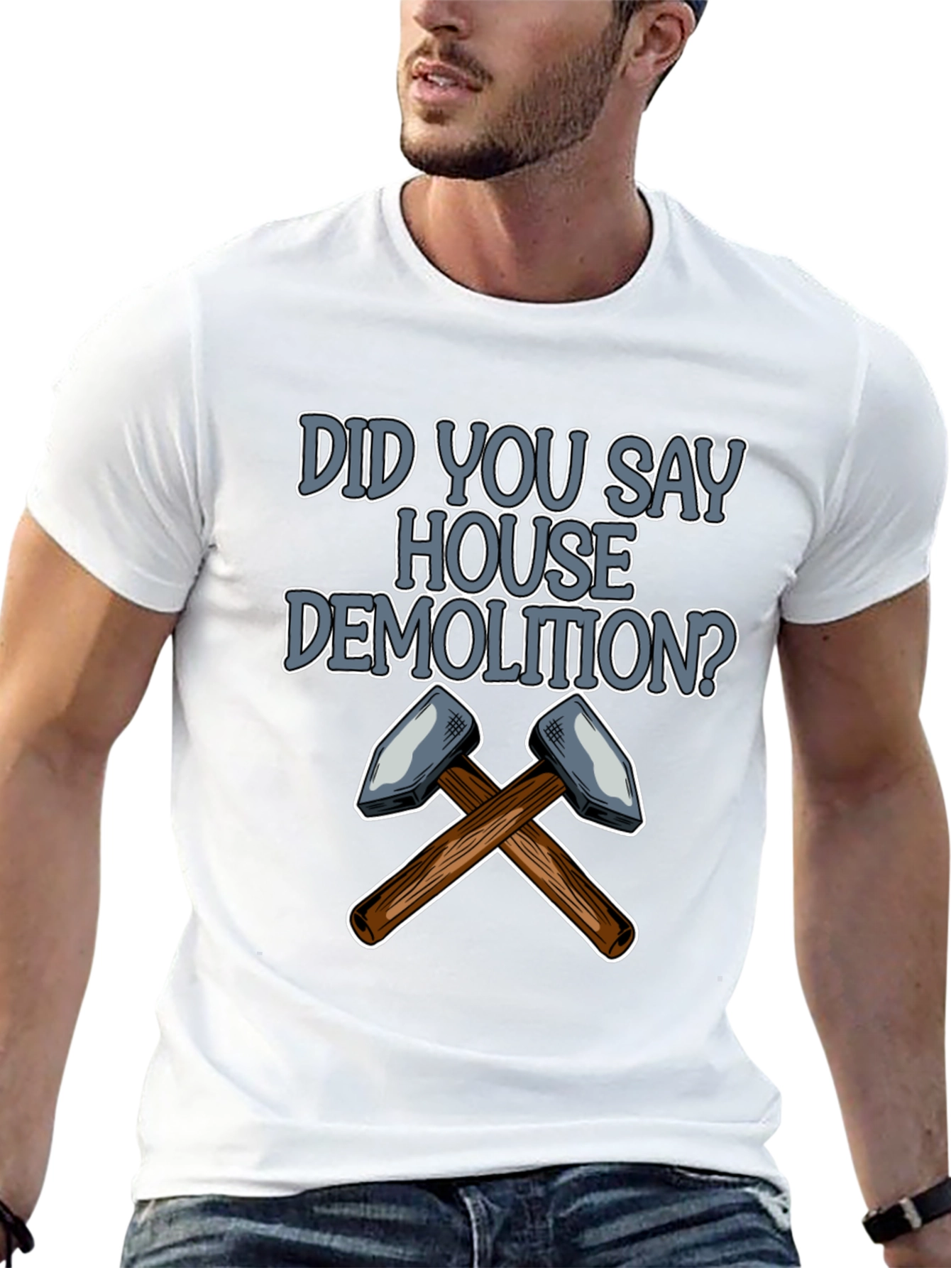 House Demolition T-Shirt: Crossed Hammers Design