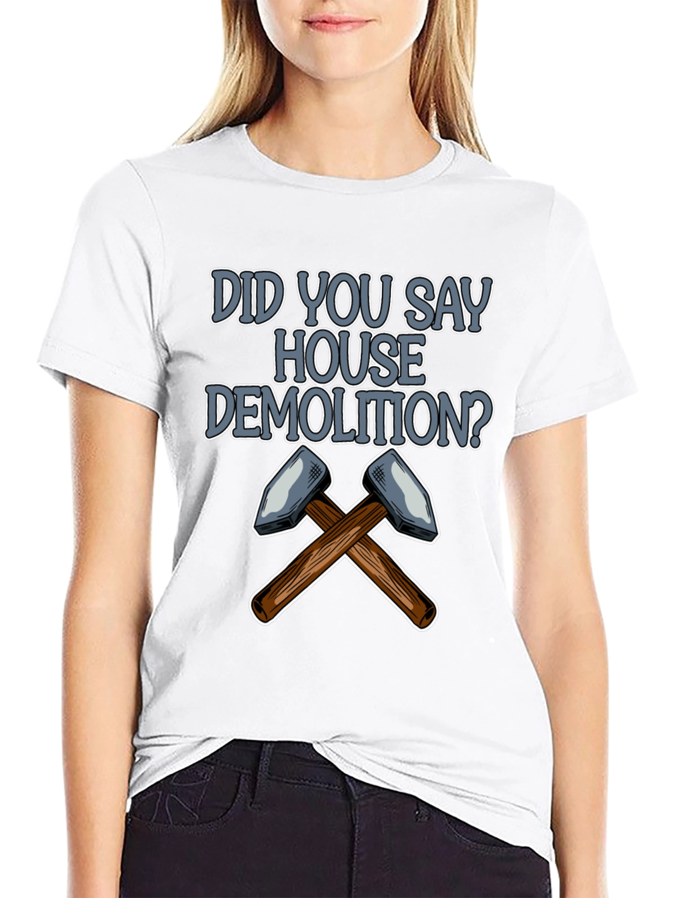 House Demolition T-Shirt: Crossed Hammers Design