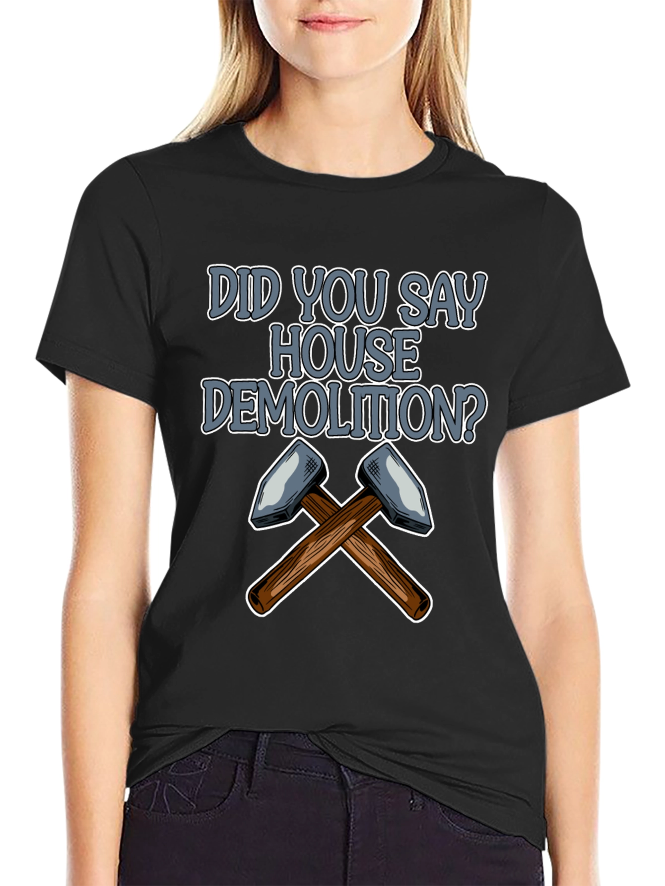 House Demolition T-Shirt: Crossed Hammers Design