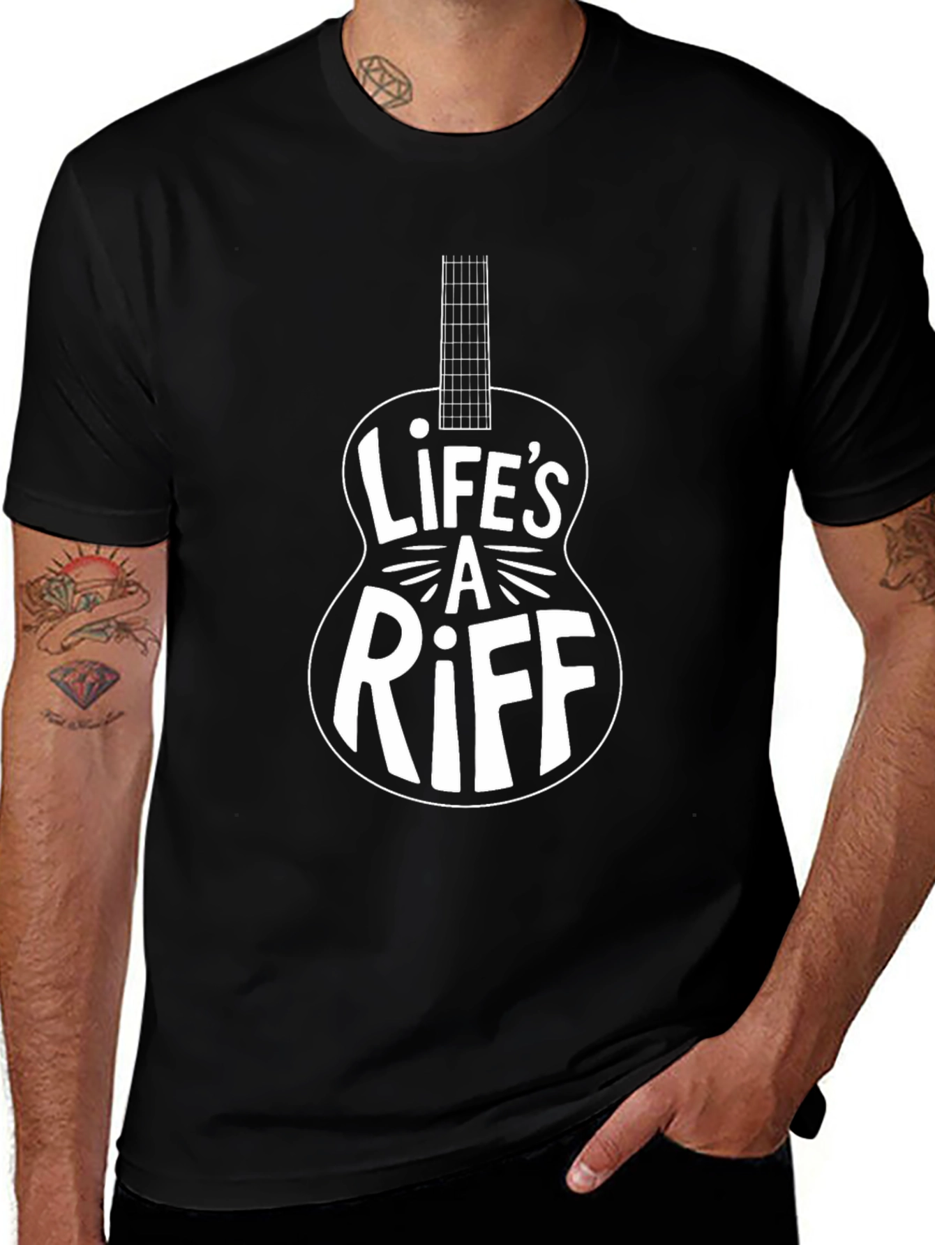 Lifes A Riff Guitar T-Shirt - Black