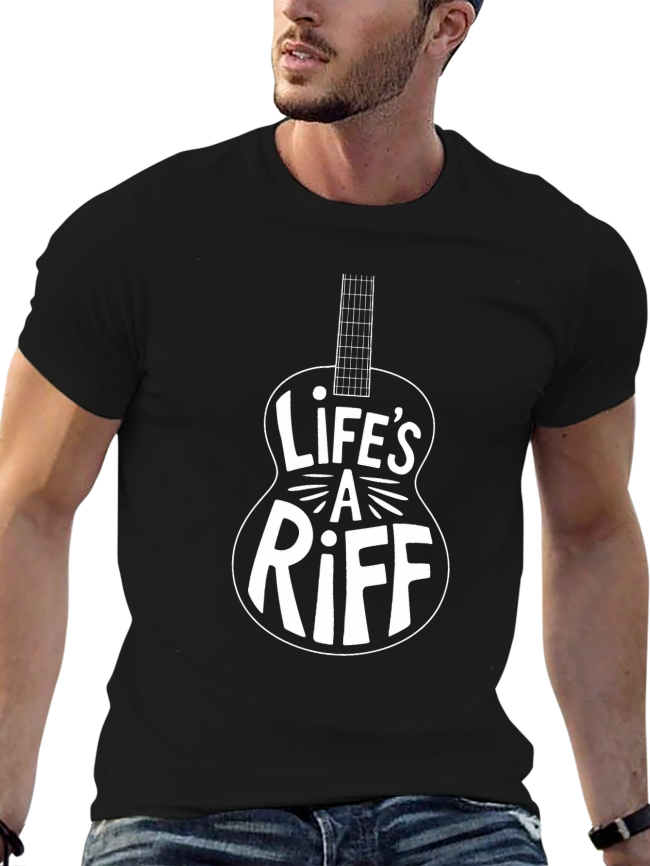 Lifes A Riff Guitar T-Shirt - Black
