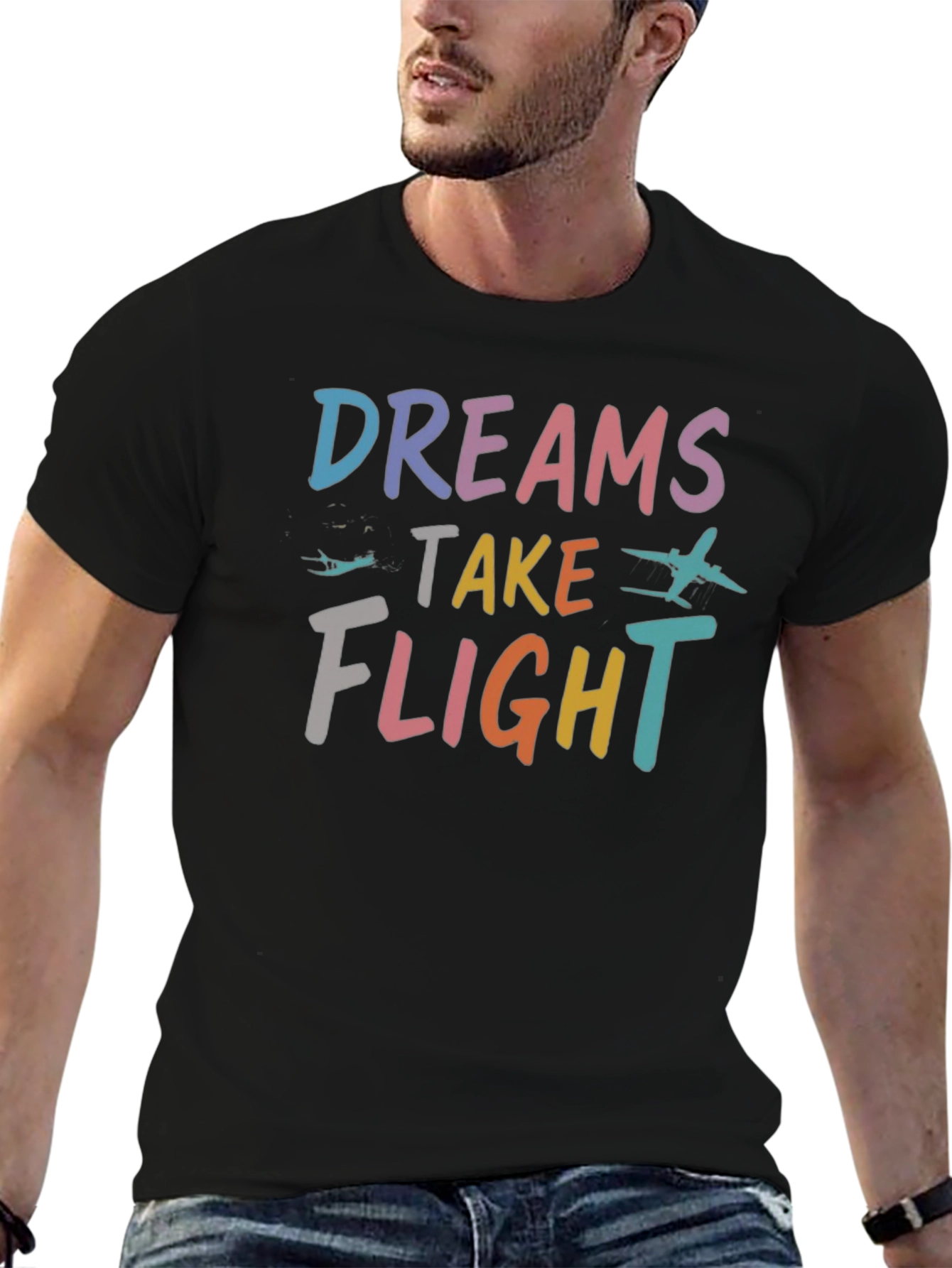 Dreams Take Flight Graphic Tee - Unisex Black T-Shirt