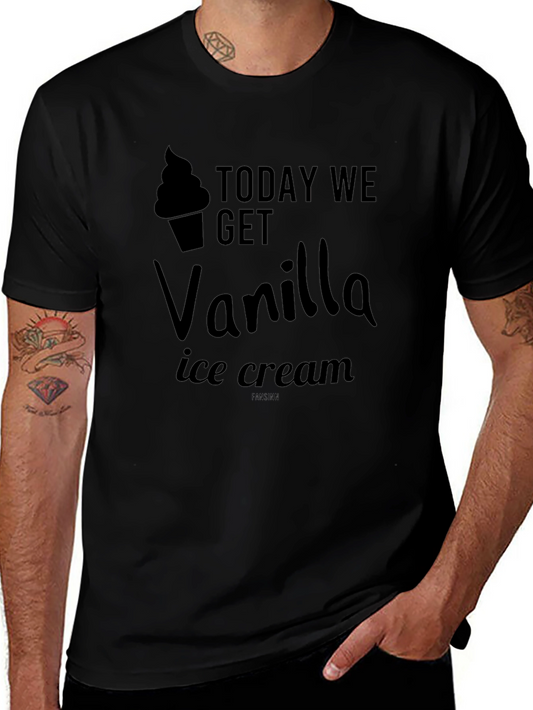 Vanilla Ice Cream Graphic Tee - Black Crew Neck T-Shirt