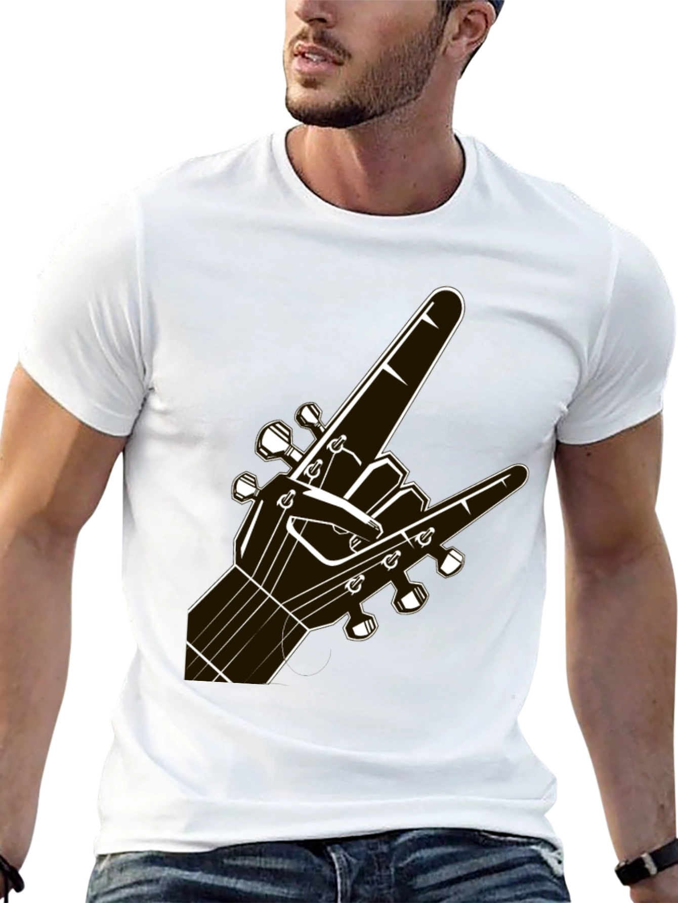 Rock On Guitar T-Shirt - Music Lover Tee