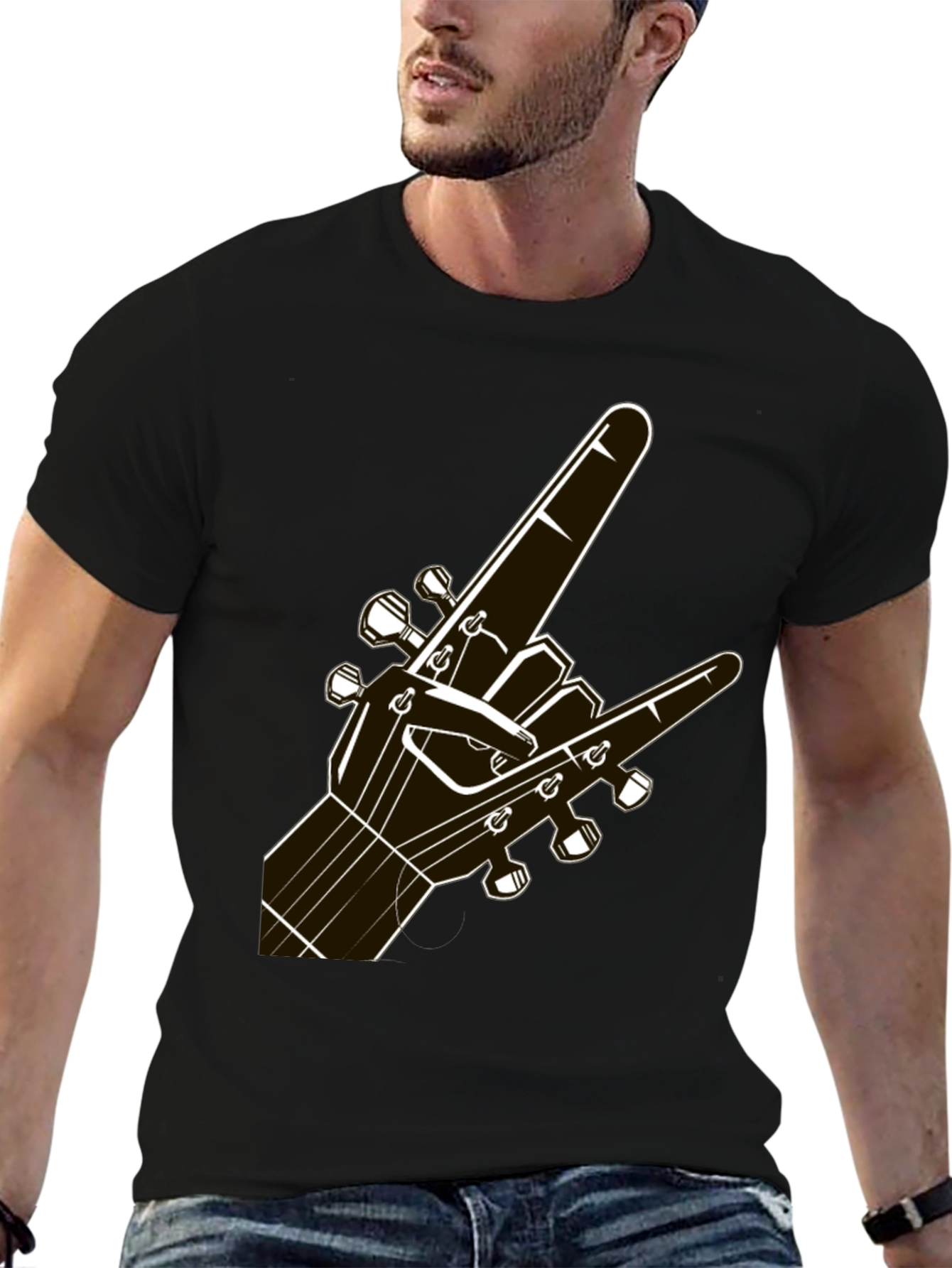 Rock On Guitar T-Shirt - Music Lover Tee