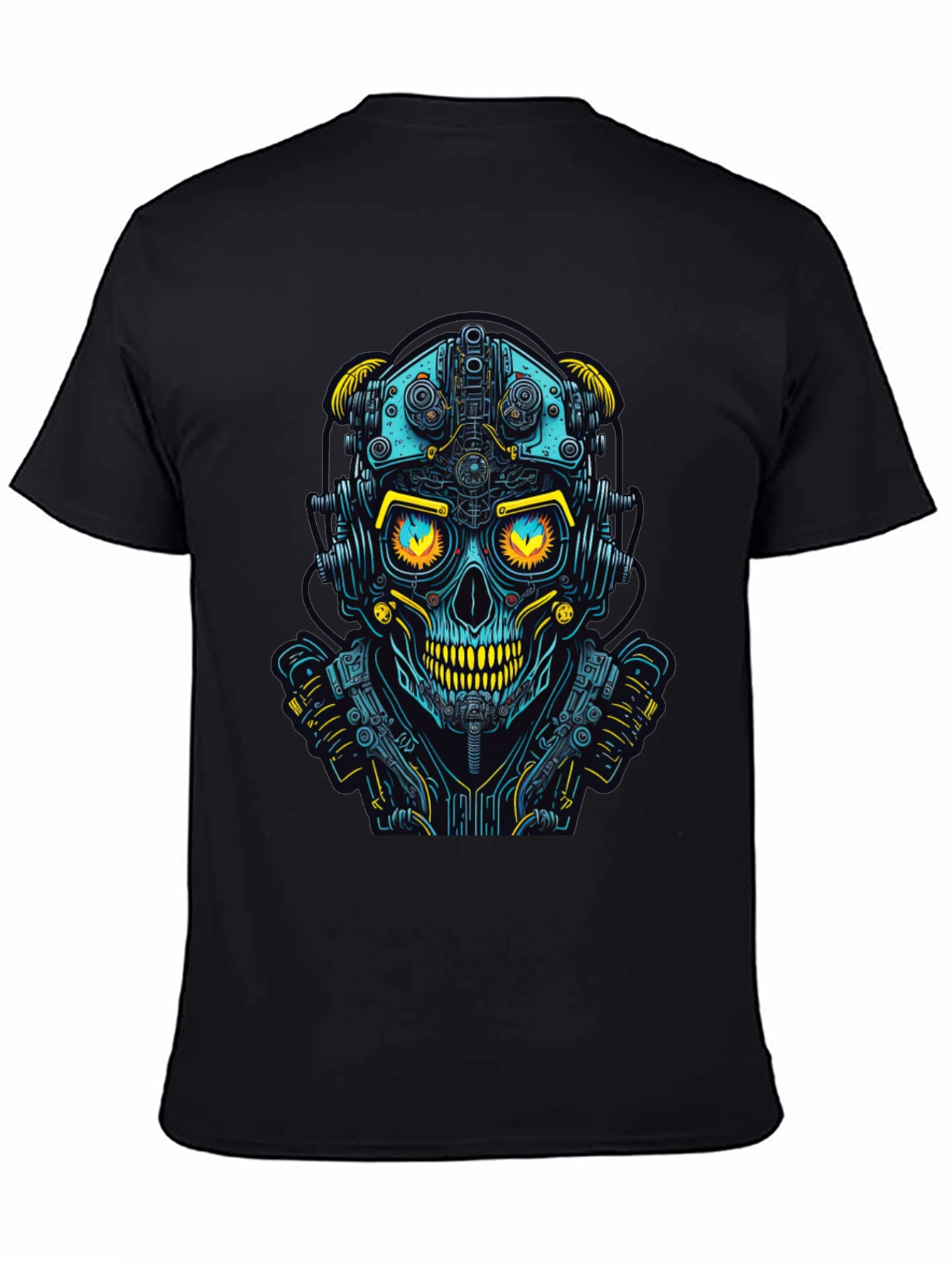 Cyberpunk Skull Graphic Tee - Futuristic Style