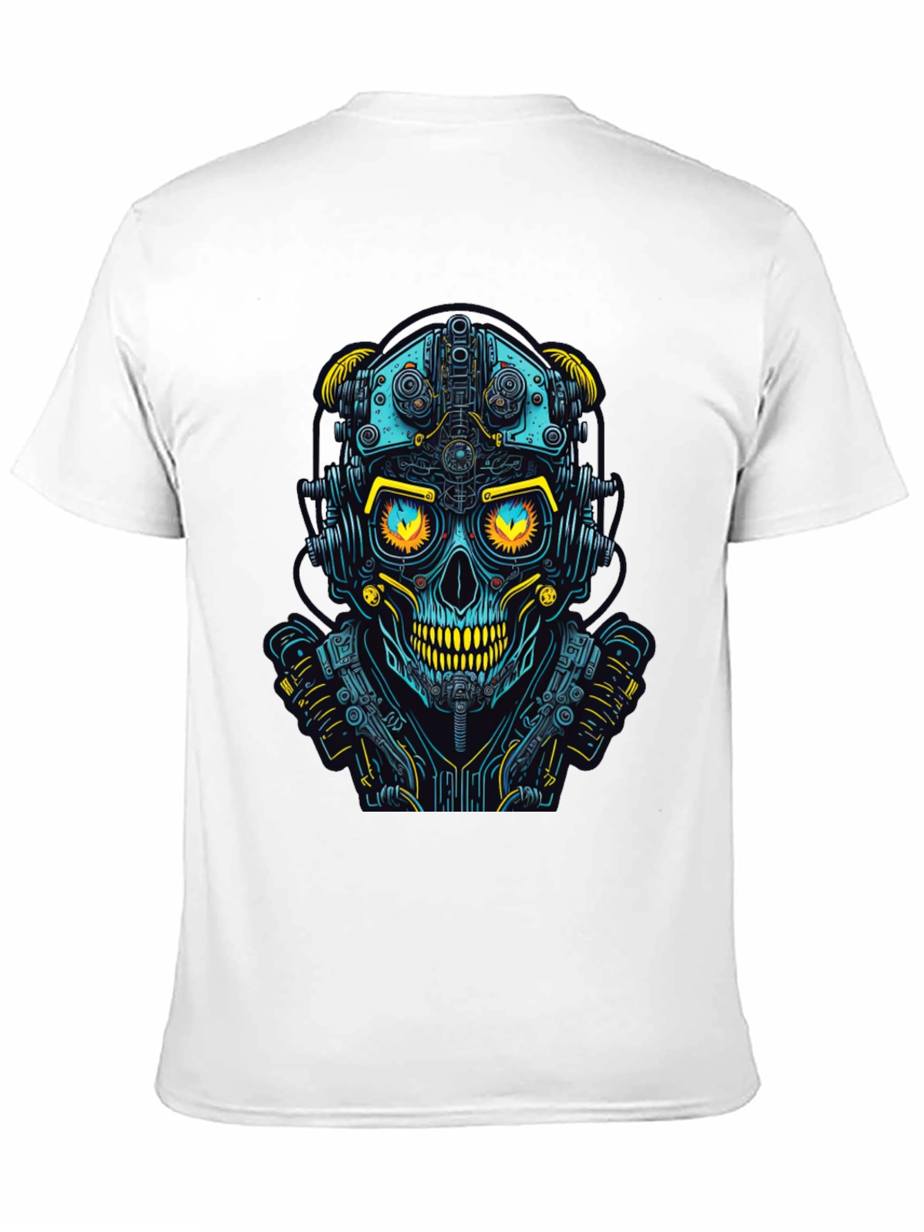Cyberpunk Skull Graphic Tee - Futuristic Style