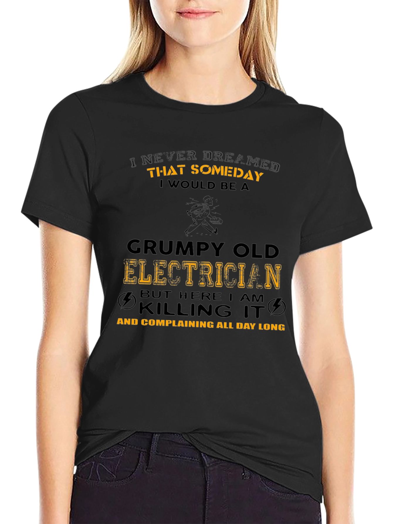 Grumpy Old Electrician T-Shirt Funny Job Tee