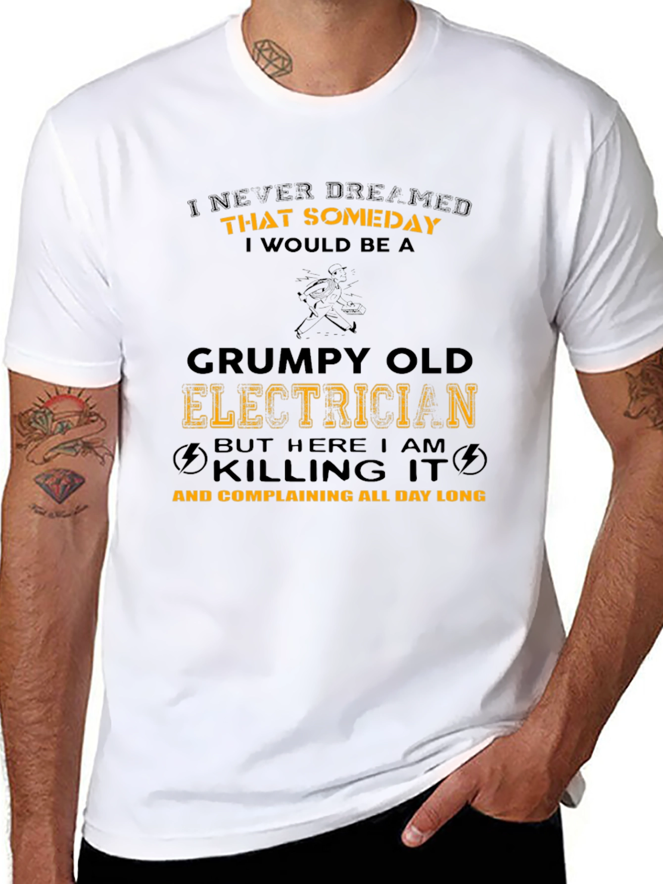 Grumpy Old Electrician T-Shirt Funny Job Tee