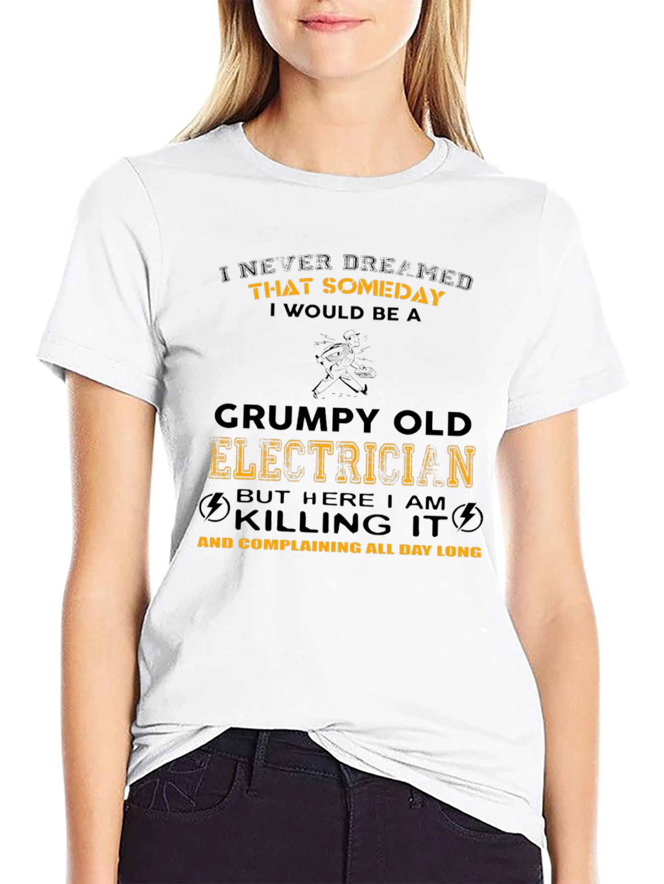 Grumpy Old Electrician T-Shirt Funny Job Tee