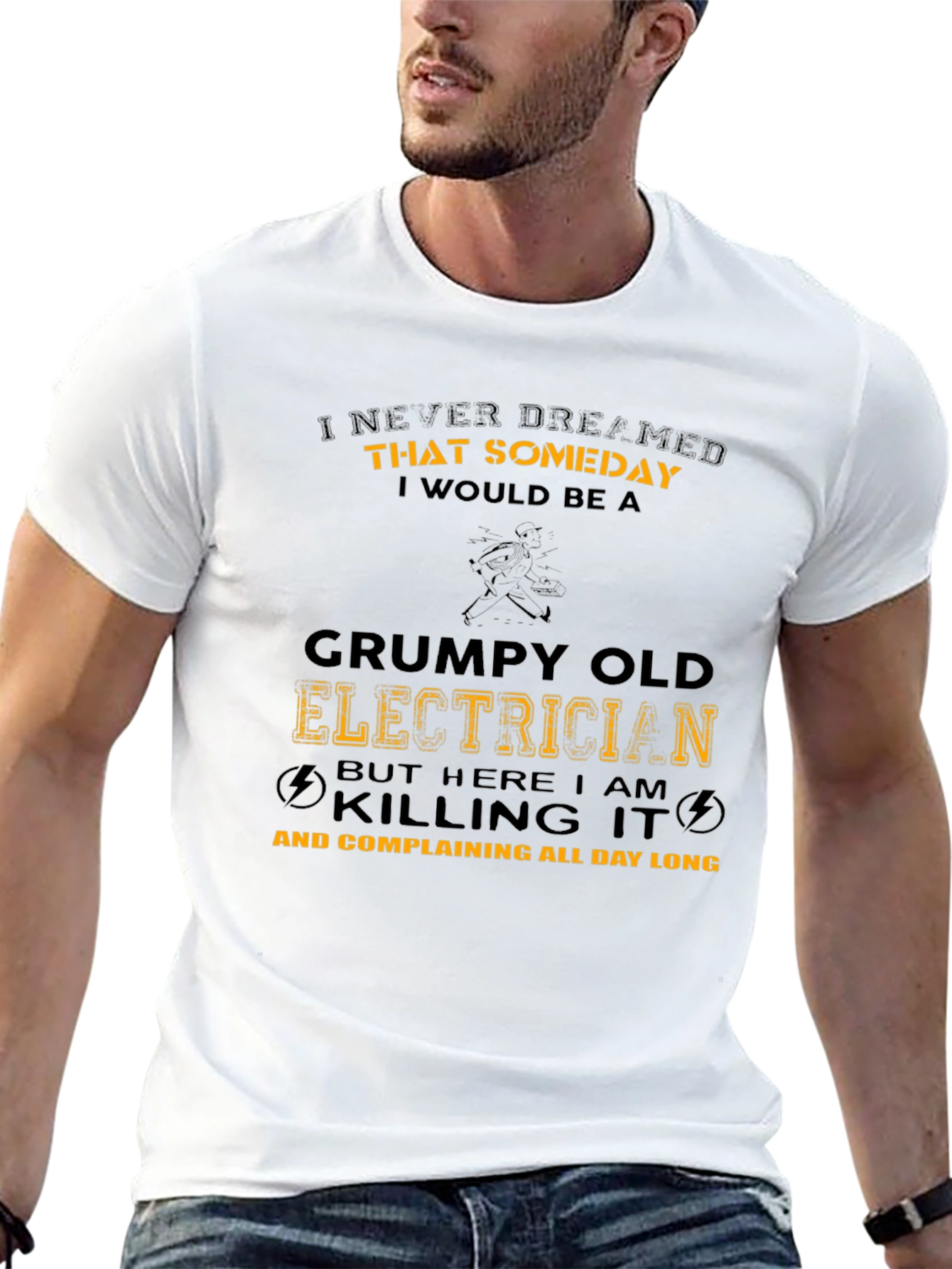 Grumpy Old Electrician T-Shirt Funny Job Tee