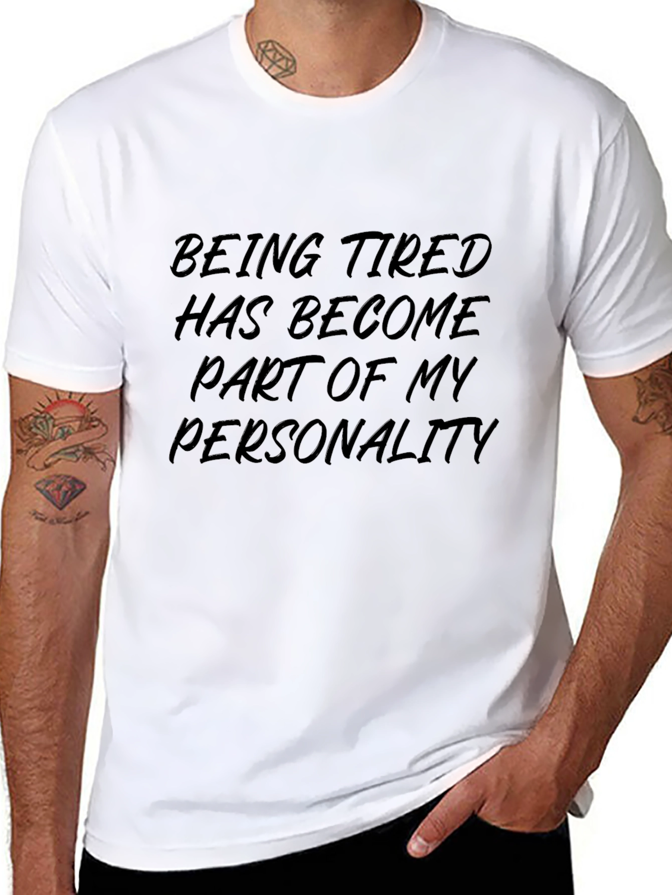 Funny Tired Personality Graphic Tee