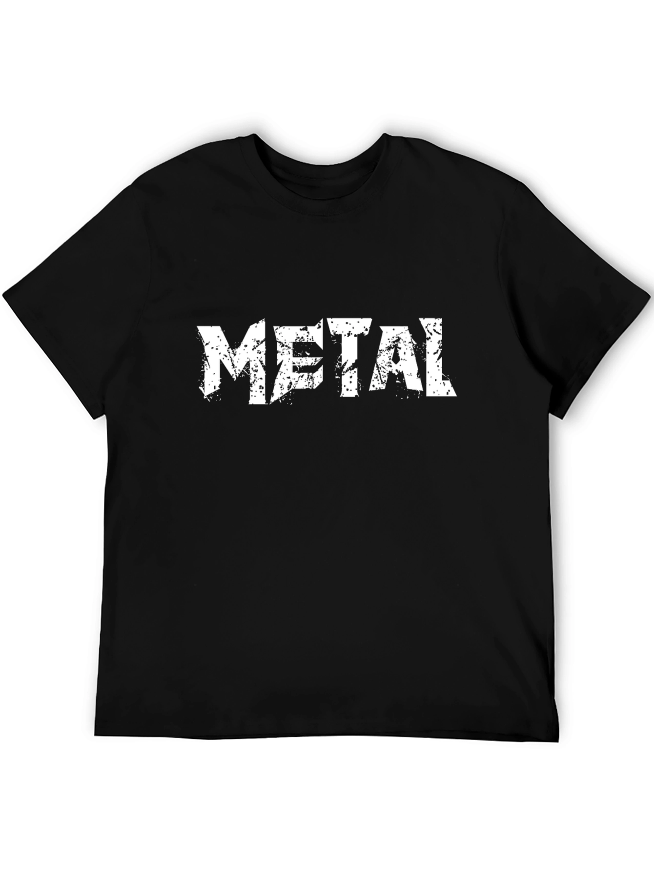 Metal Music Graphic Print Black T-Shirt