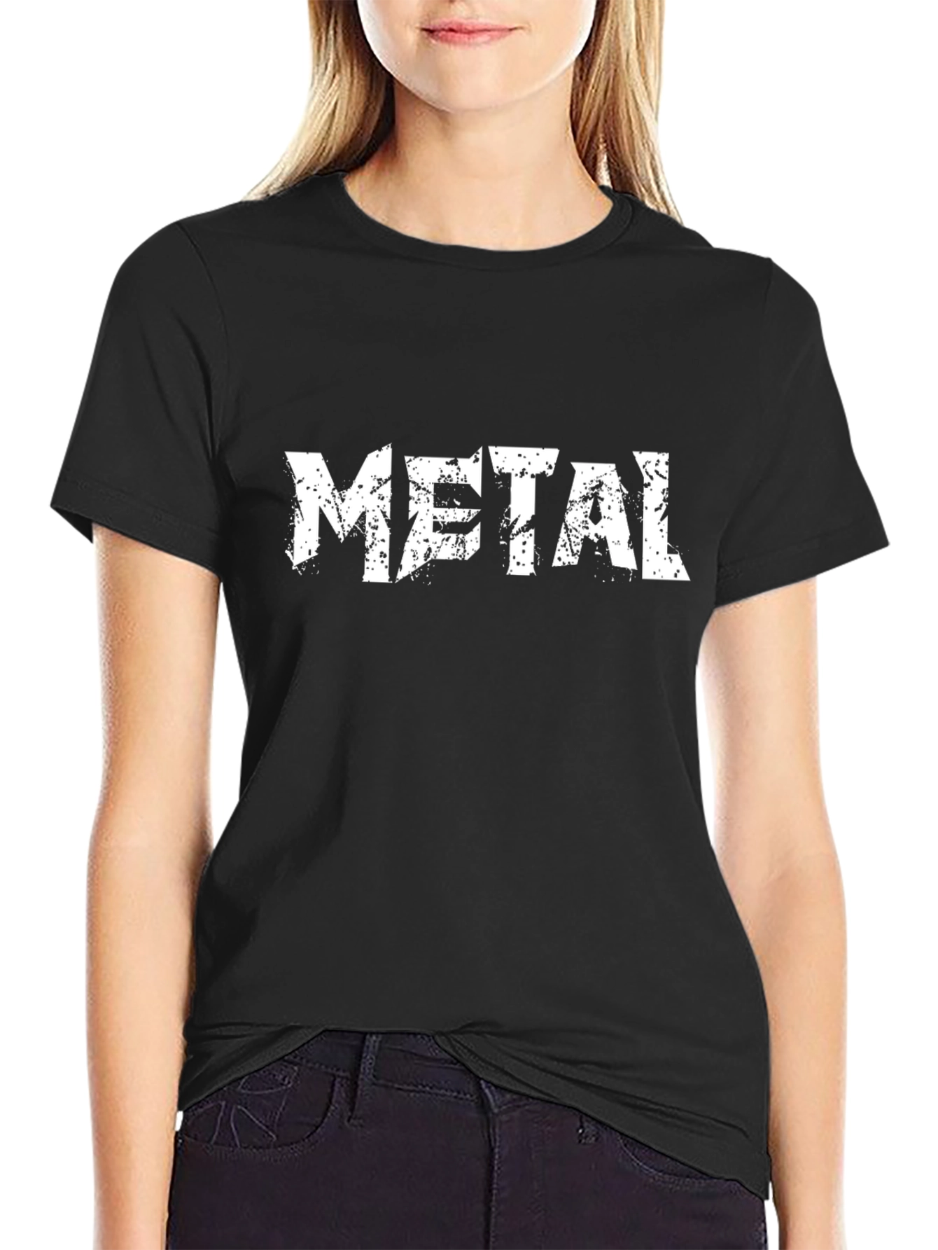 Metal Music Graphic Print Black T-Shirt