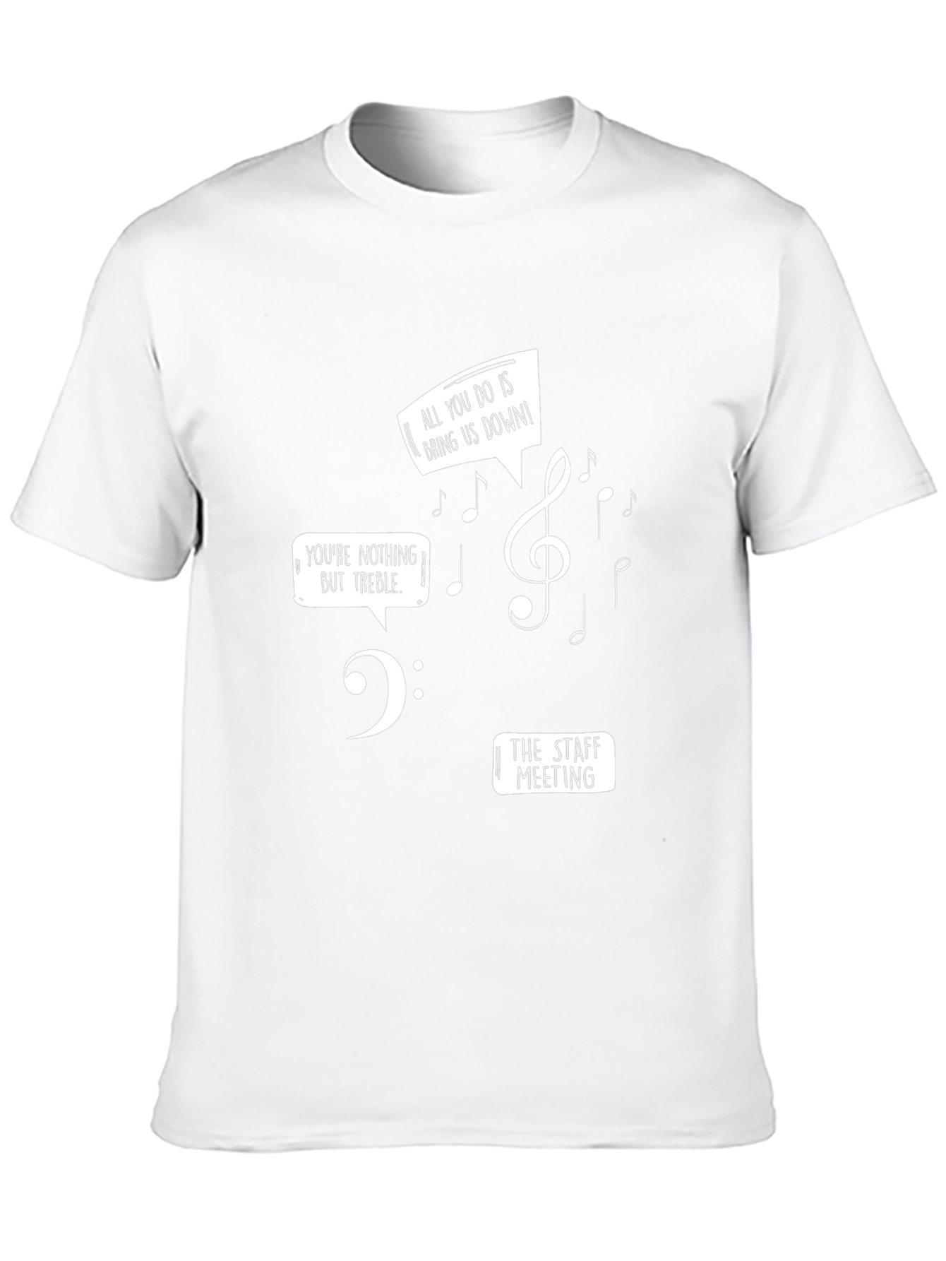 Musical Pun T-Shirt - Treble & Bass Staff Meeting