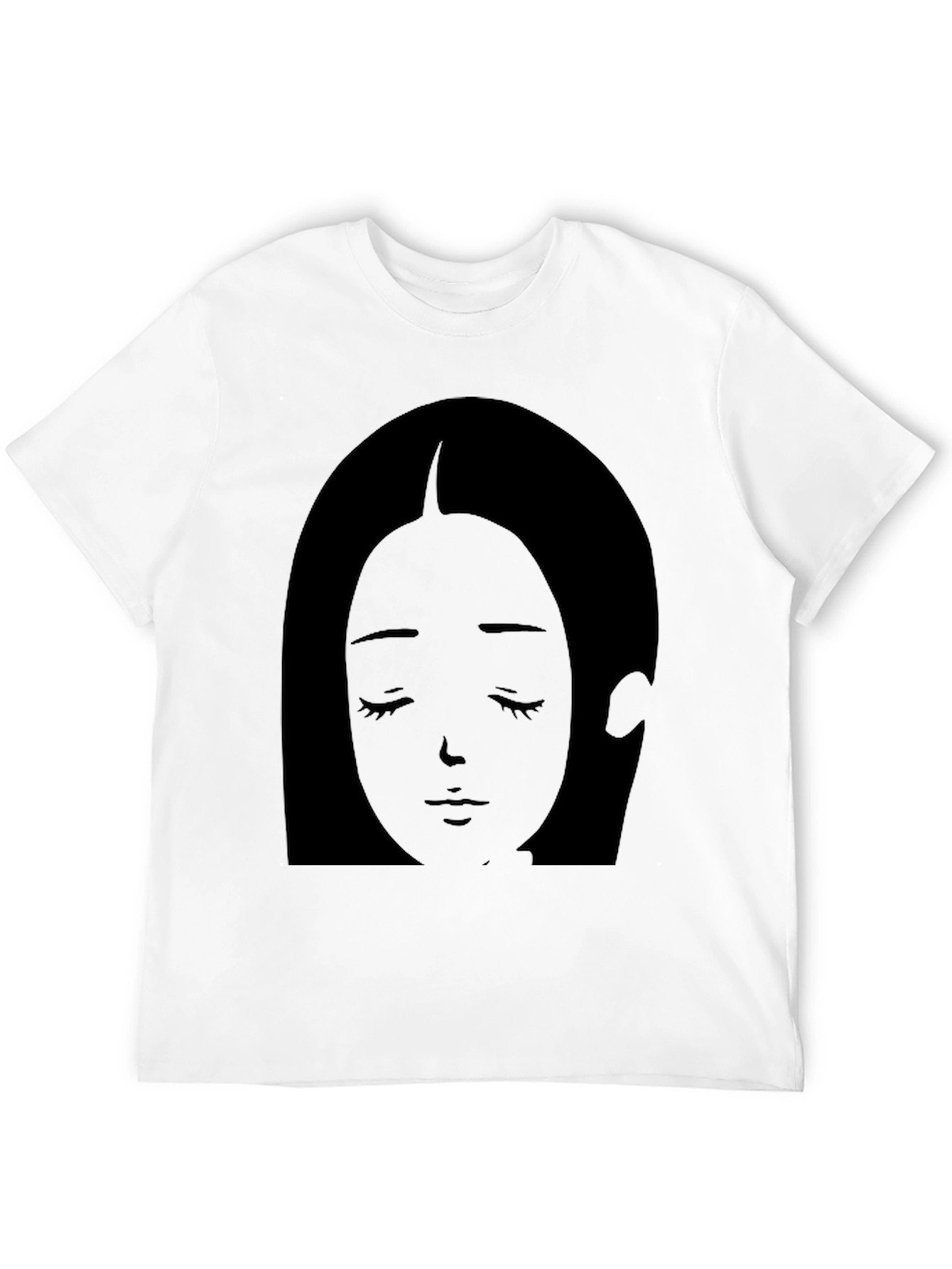 Anime Girl Graphic Tee - Soft Black Cotton T-Shirt