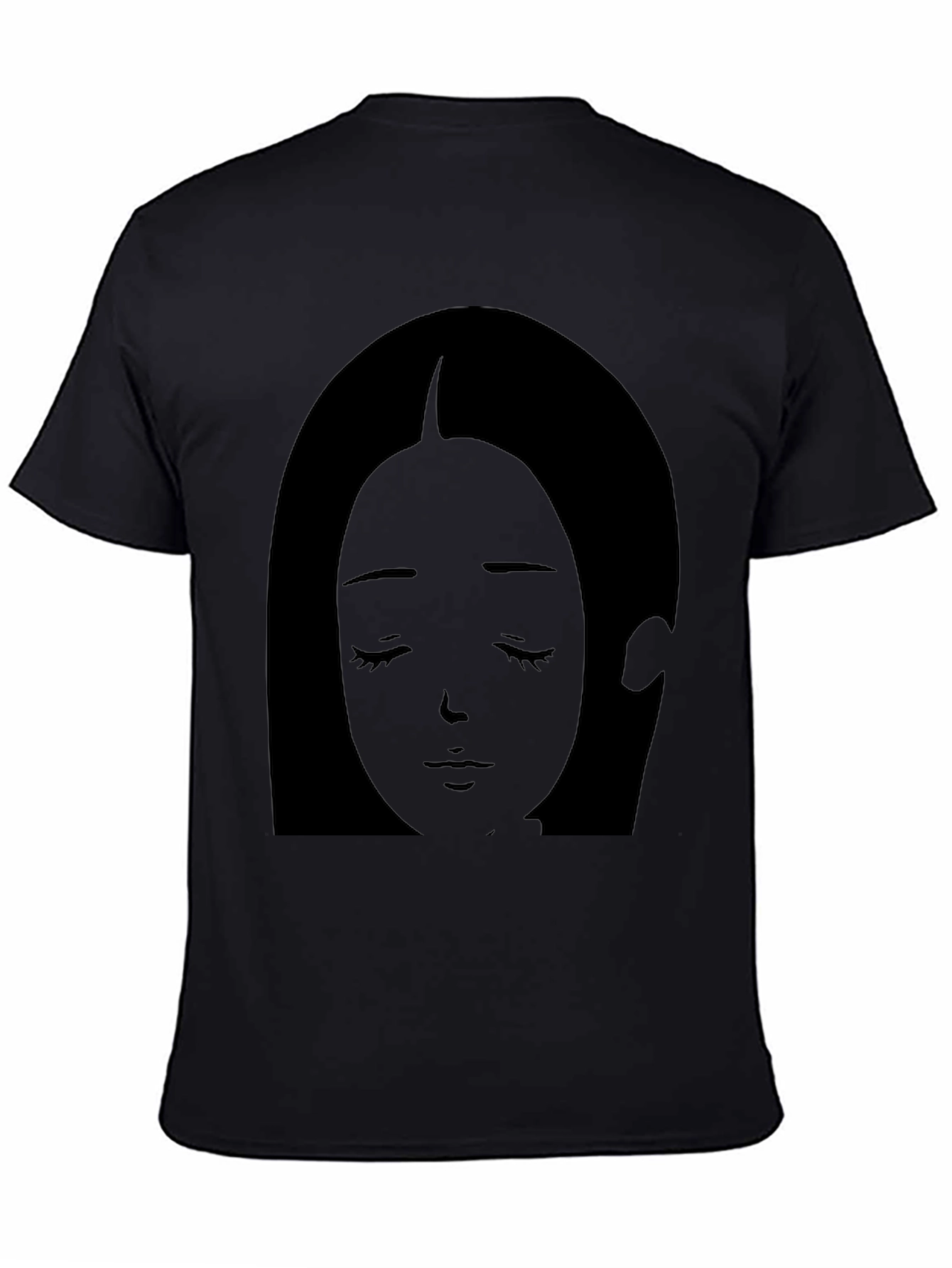 Anime Girl Graphic Tee - Soft Black Cotton T-Shirt