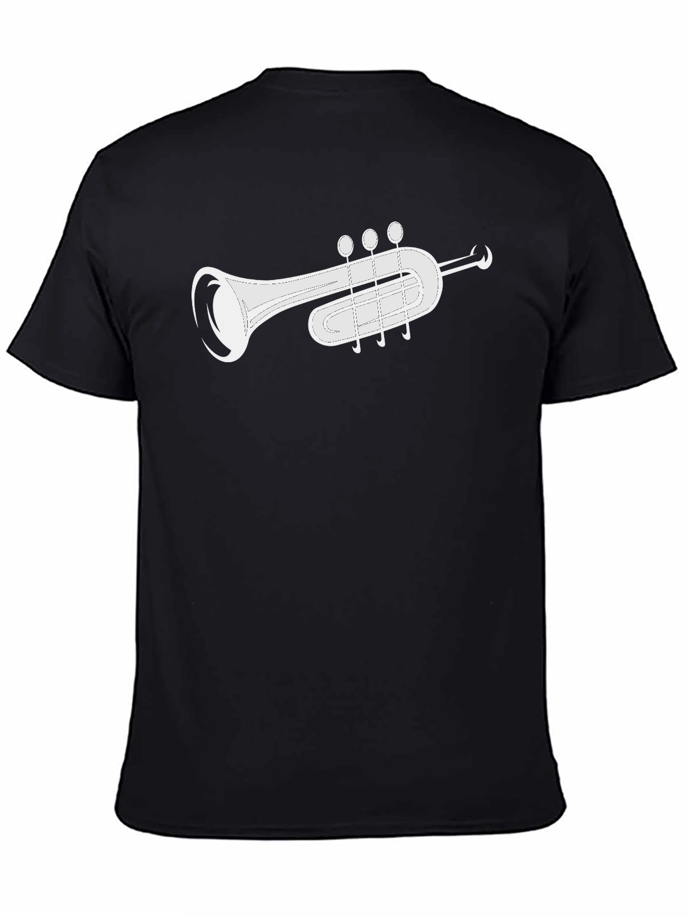 Trumpet Graphic Black T-Shirt - Musical Instrument Tee