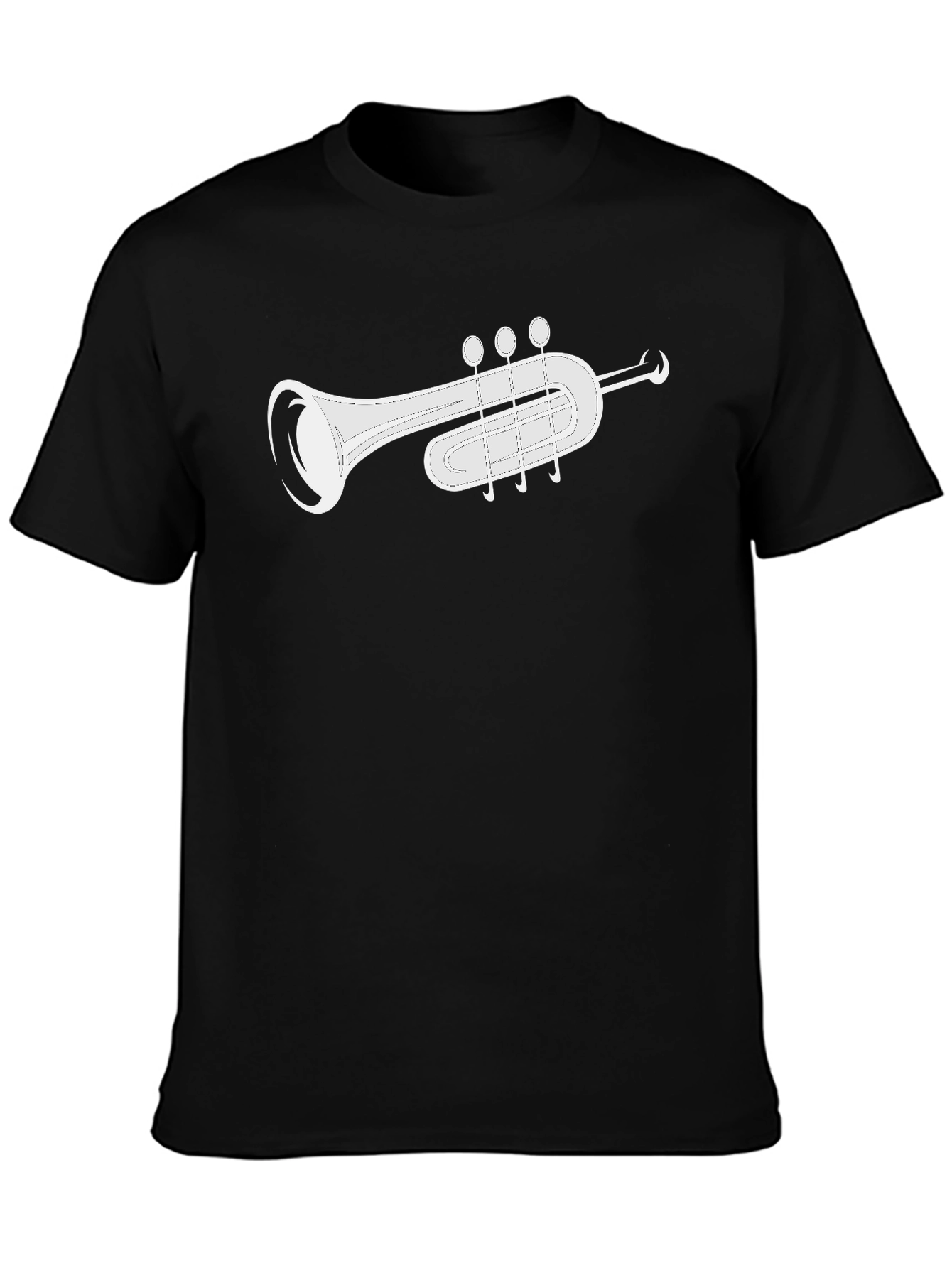 Trumpet Graphic Black T-Shirt - Musical Instrument Tee