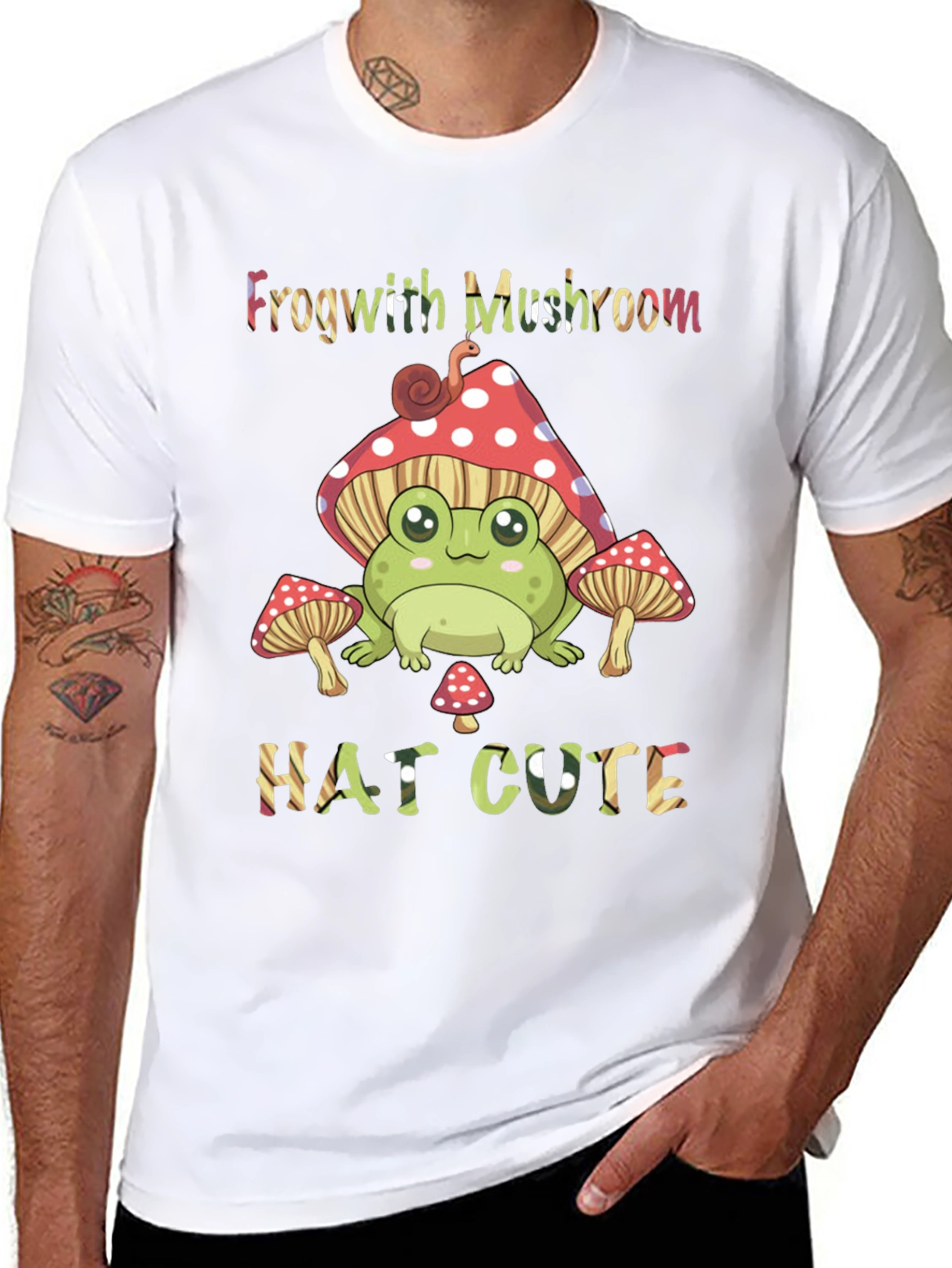 Frog with Mushroom Hat Cute T-Shirt
