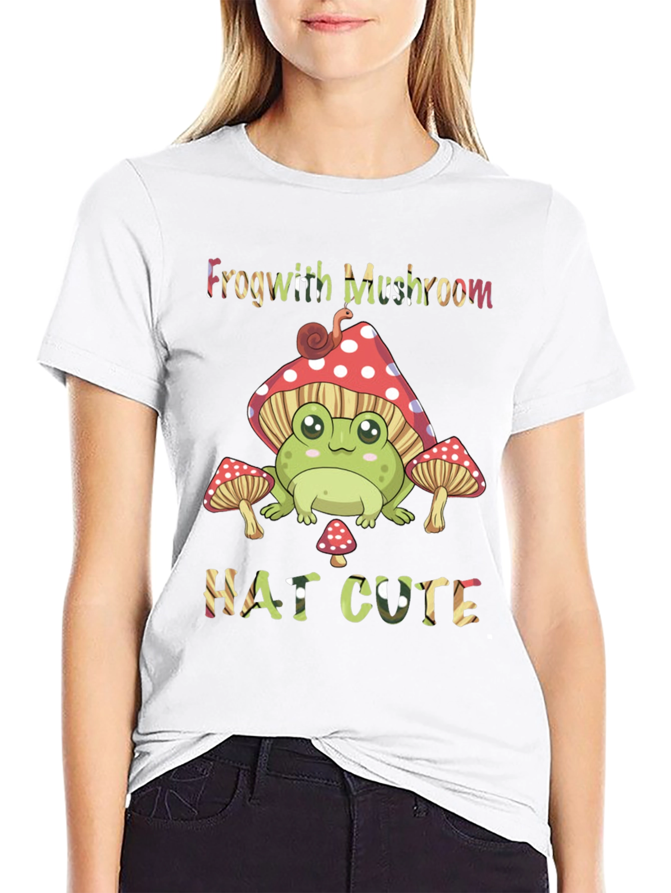 Frog with Mushroom Hat Cute T-Shirt