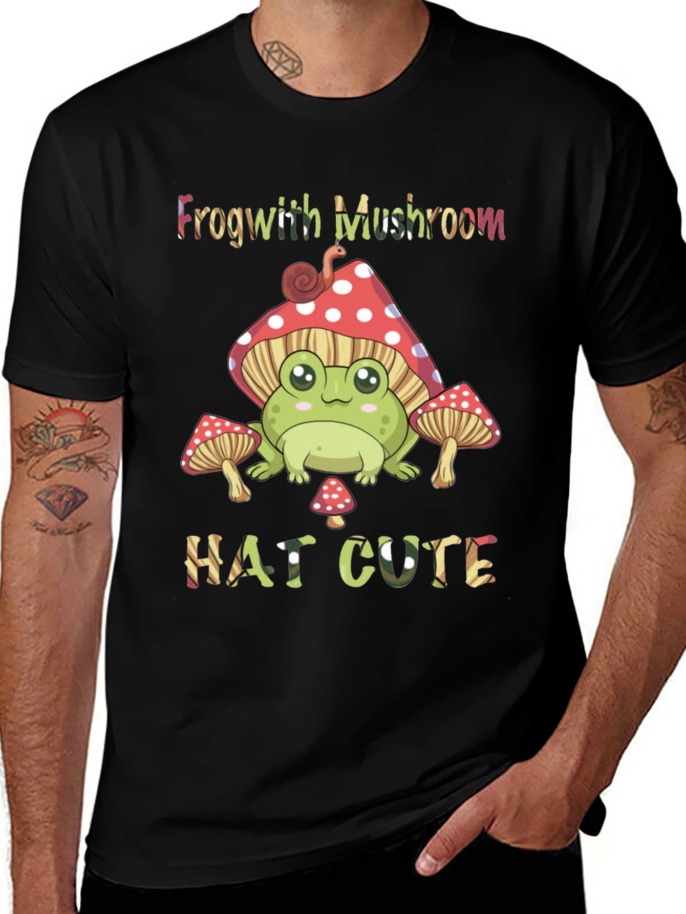 Frog with Mushroom Hat Cute T-Shirt