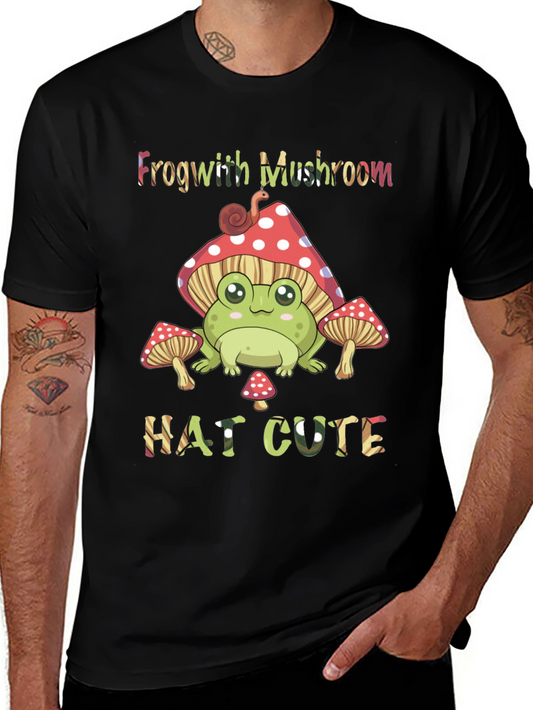 Frog with Mushroom Hat Cute T-Shirt