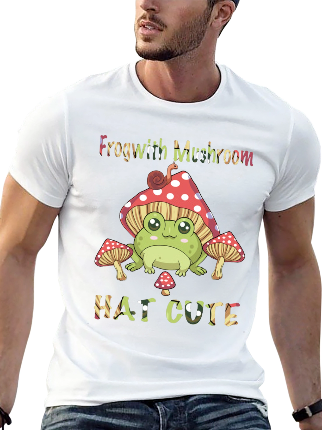 Frog with Mushroom Hat Cute T-Shirt