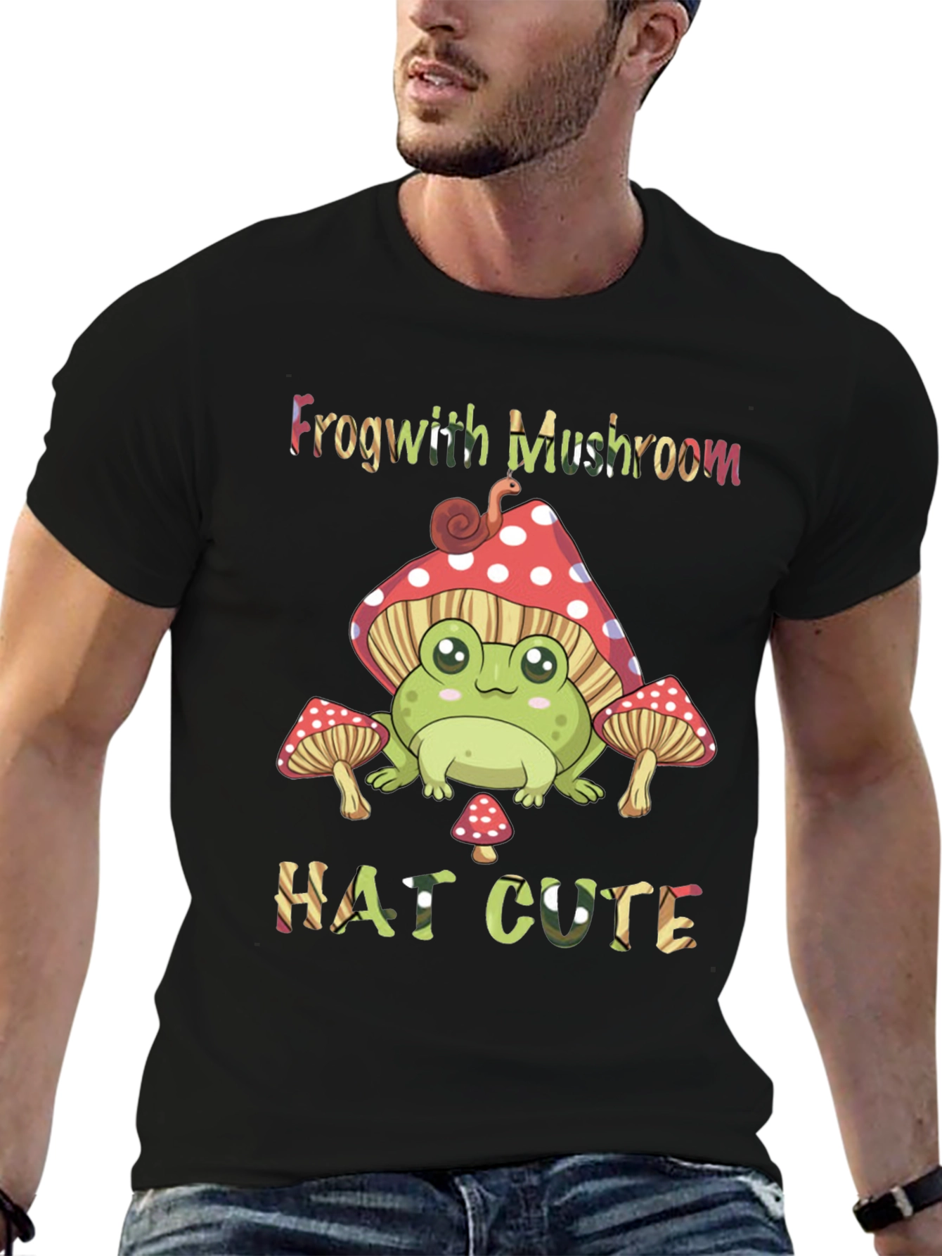 Frog with Mushroom Hat Cute T-Shirt