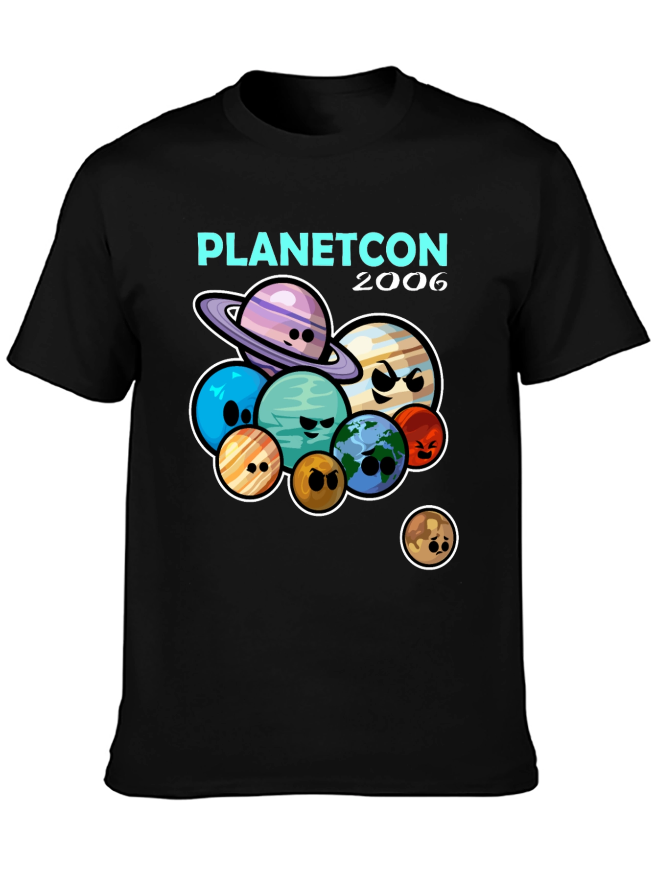 Planetcon 2006 T-Shirt - Cartoon Planets Graphic Tee