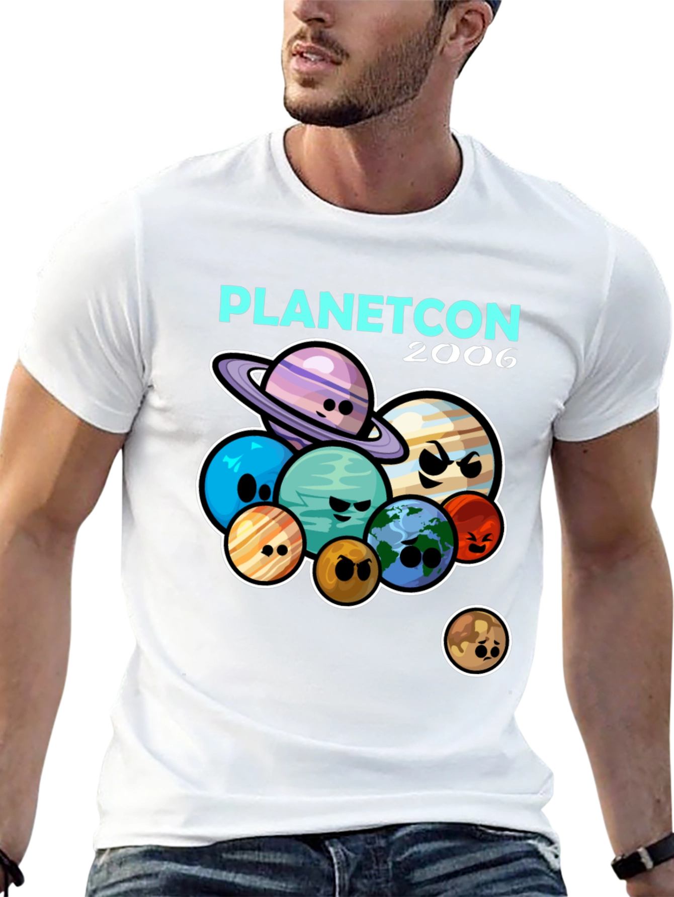 Planetcon 2006 T-Shirt - Cartoon Planets Graphic Tee
