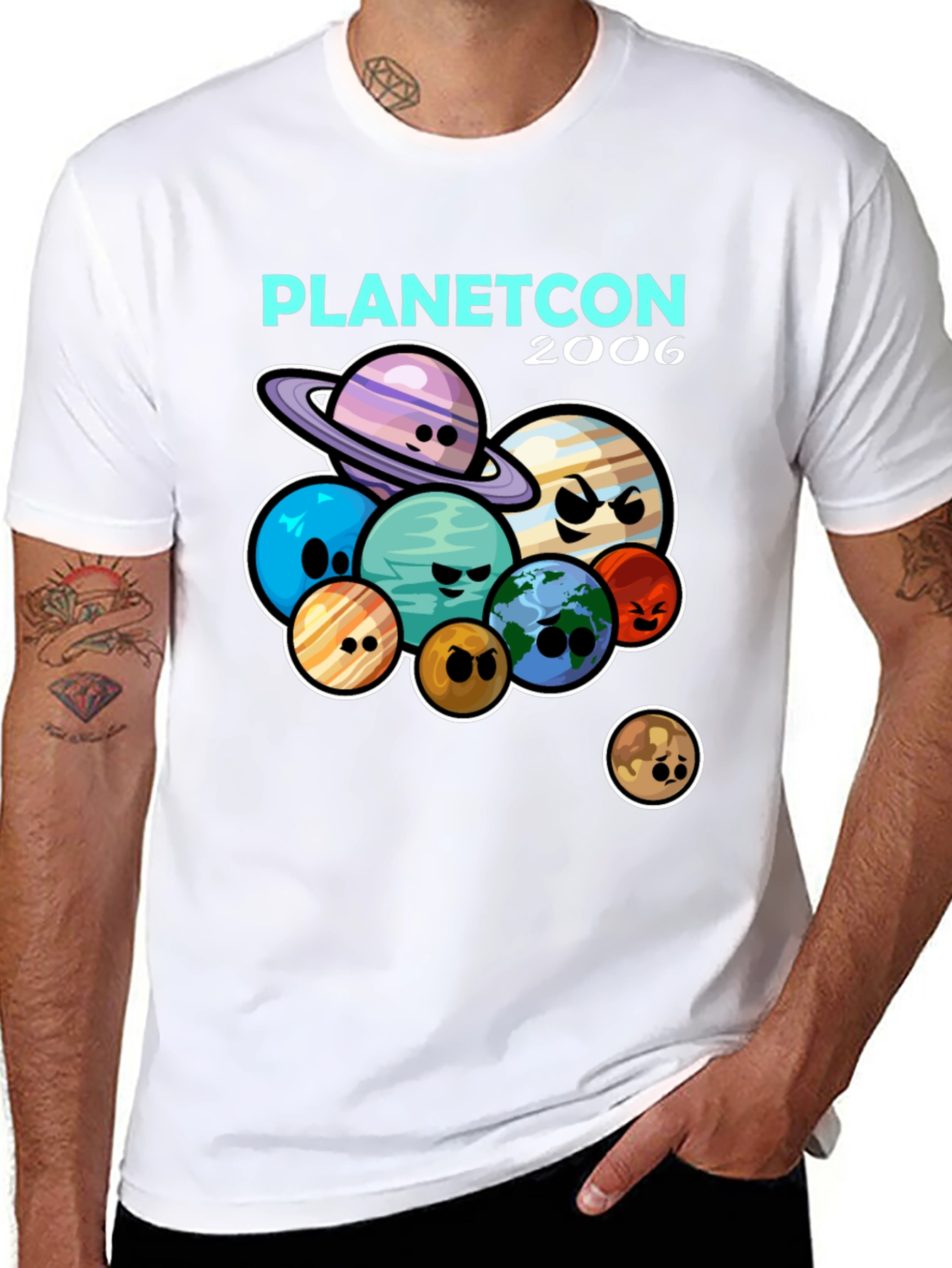 Planetcon 2006 T-Shirt - Cartoon Planets Graphic Tee