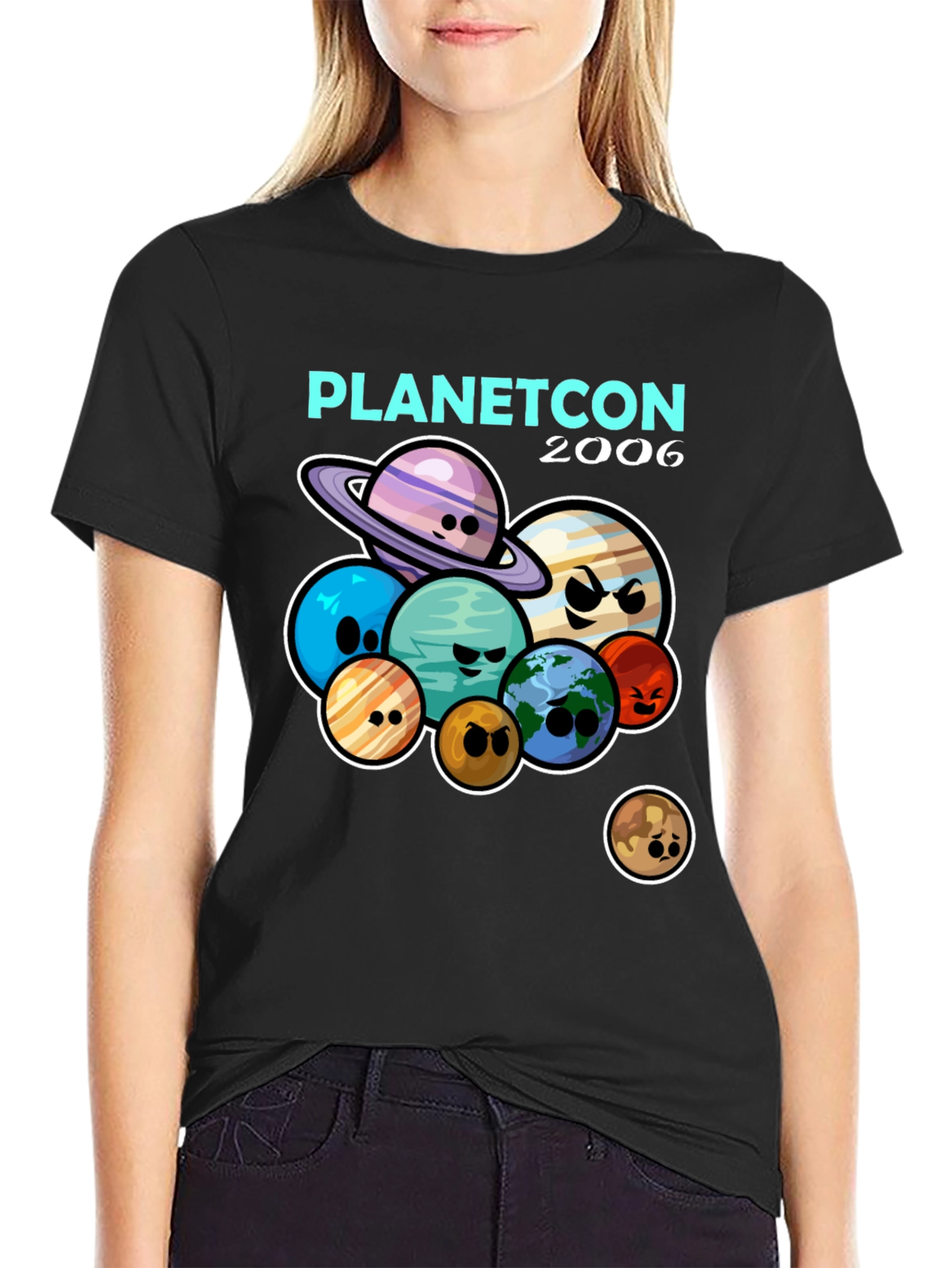 Planetcon 2006 T-Shirt - Cartoon Planets Graphic Tee