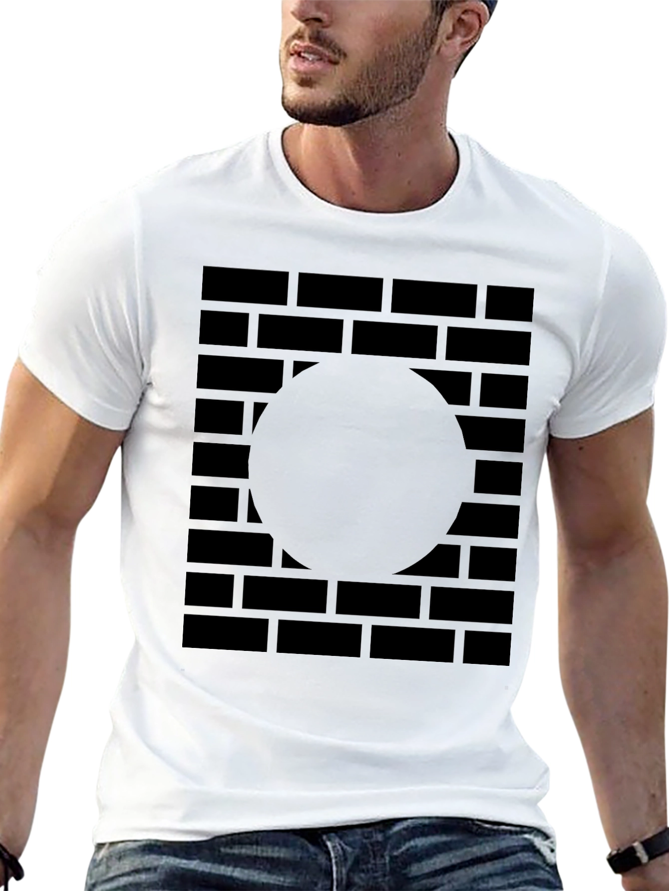 Abstract Brick Wall Graphic Tee